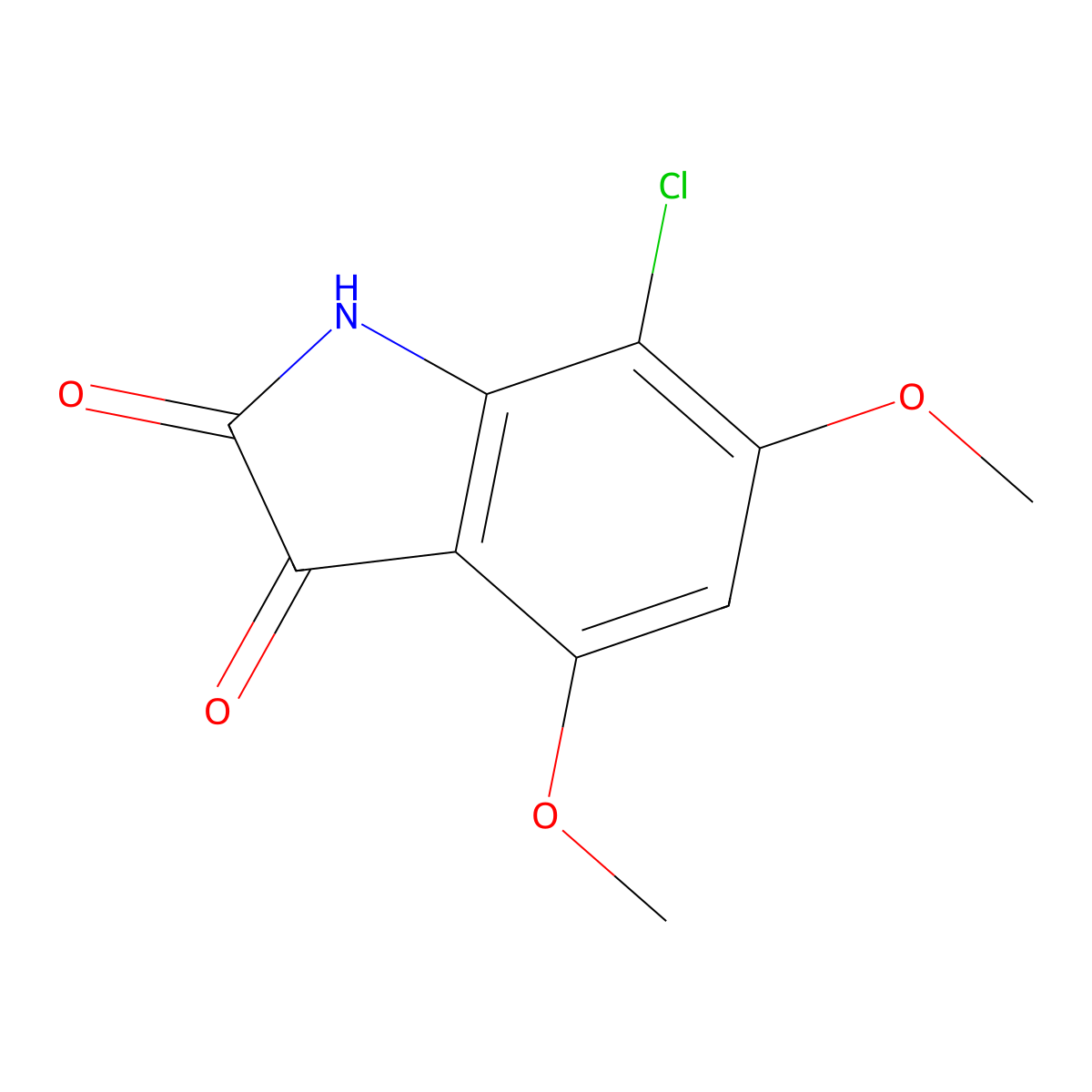7-chloro-4,6-dimethoxy-2,3-dihydro-1H-indole-2,3-dione molecular structure, CAS 1164251-88-0