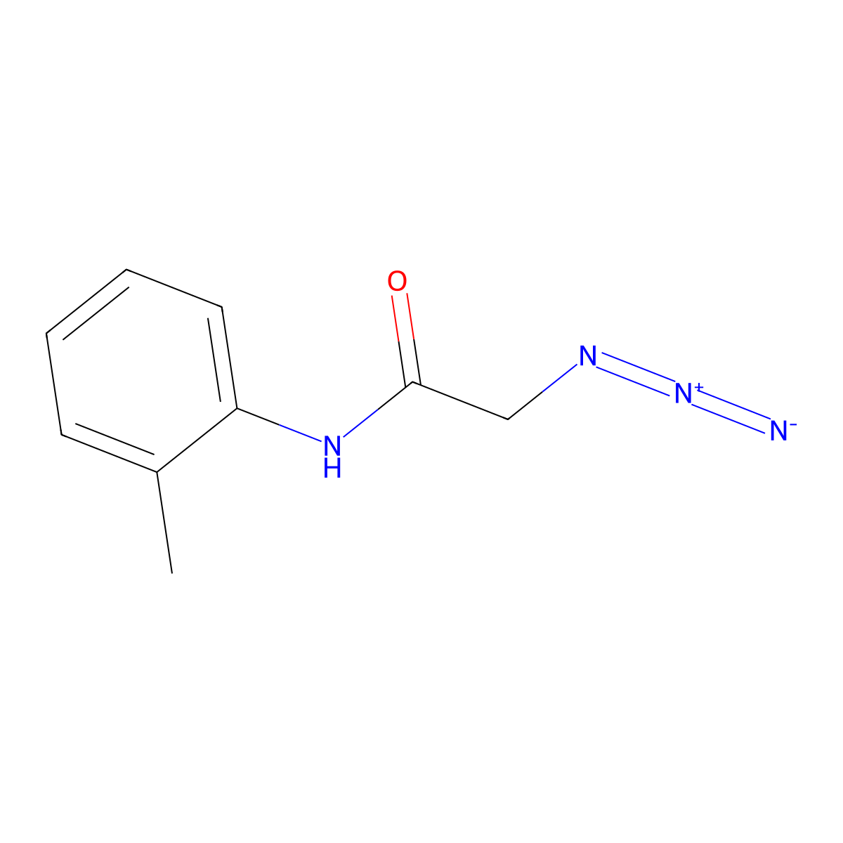 2-azido-N-(2-methylphenyl)acetamide molecular structure, CAS 116433-48-8