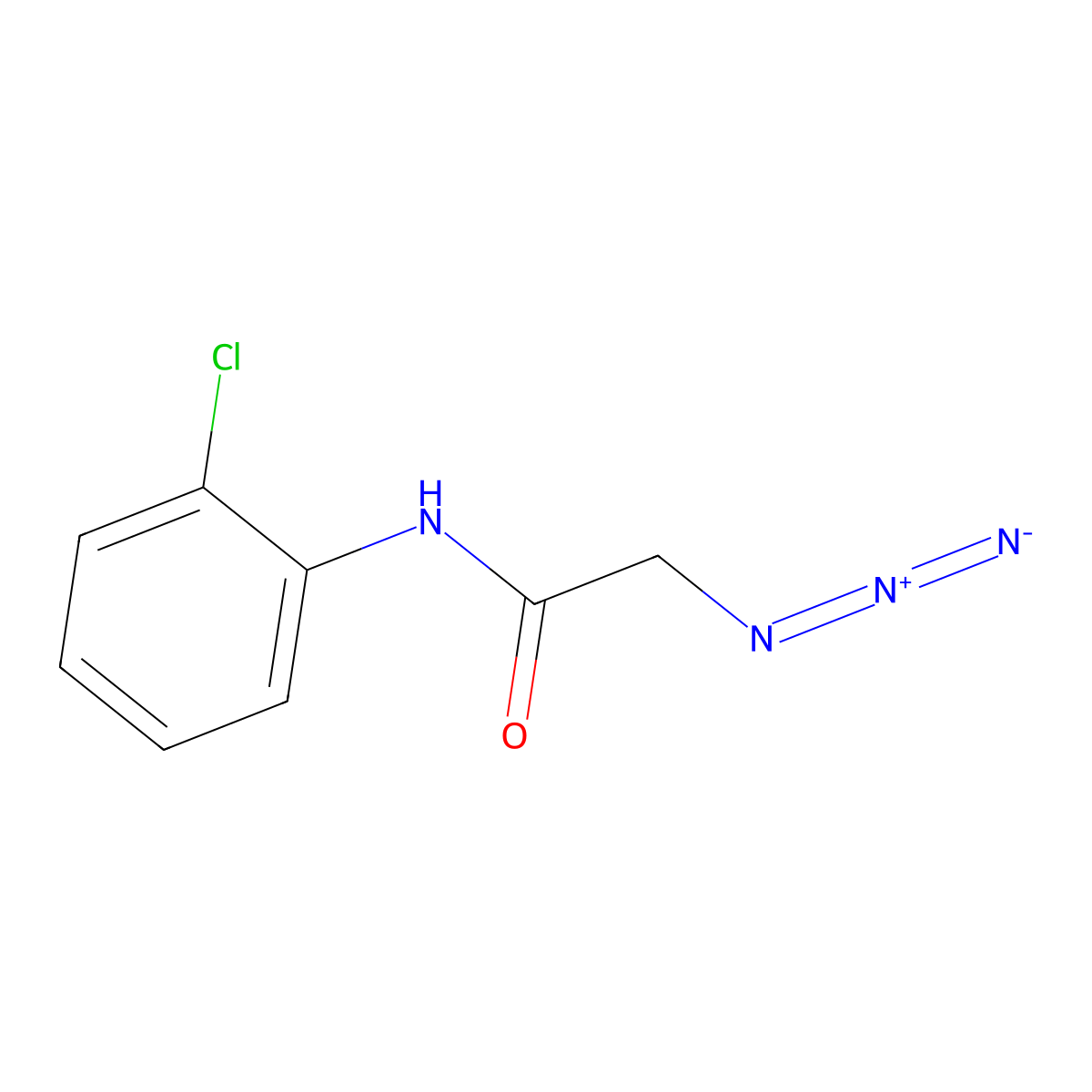 2-azido-N-(2-chlorophenyl)acetamide molecular structure, CAS 116433-50-2