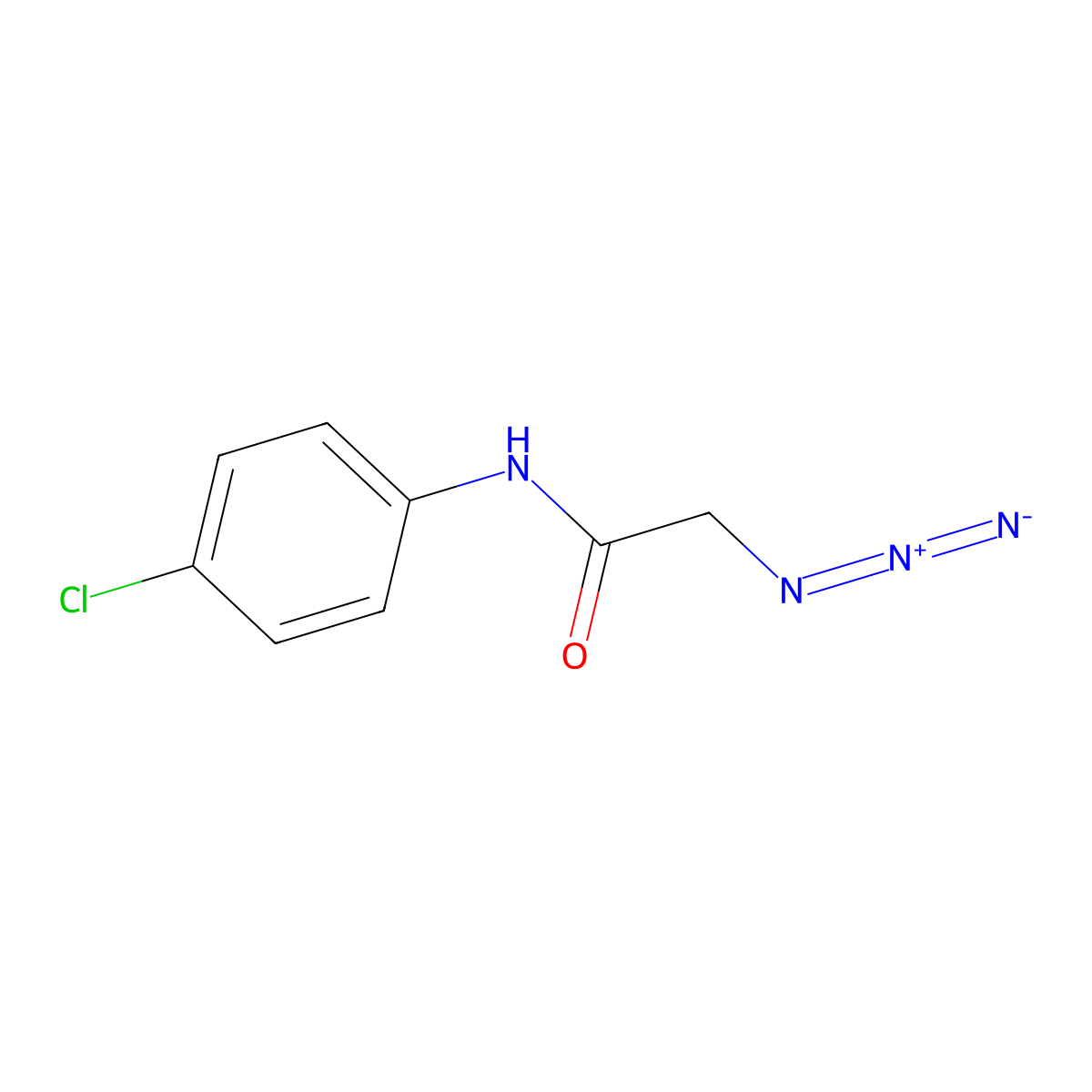 2-azido-N-(4-chlorophenyl)acetamide molecular structure, CAS 116433-51-3