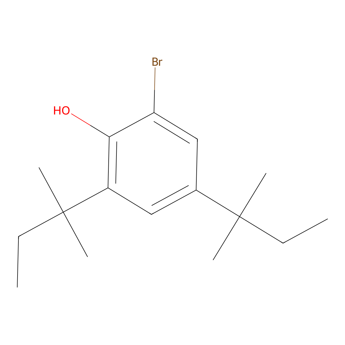 6-Bromo-2,4-di-t-amyl phenol molecular structure, CAS 116434-86-7