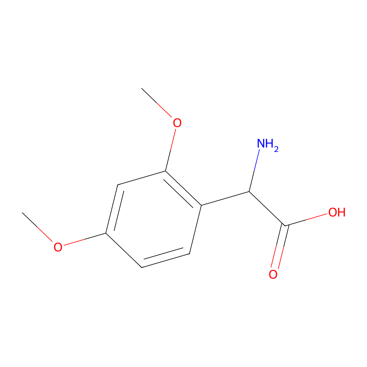 2-amino-2-(2,4-dimethoxyphenyl)acetic Acid molecular structure, CAS 116435-36-0
