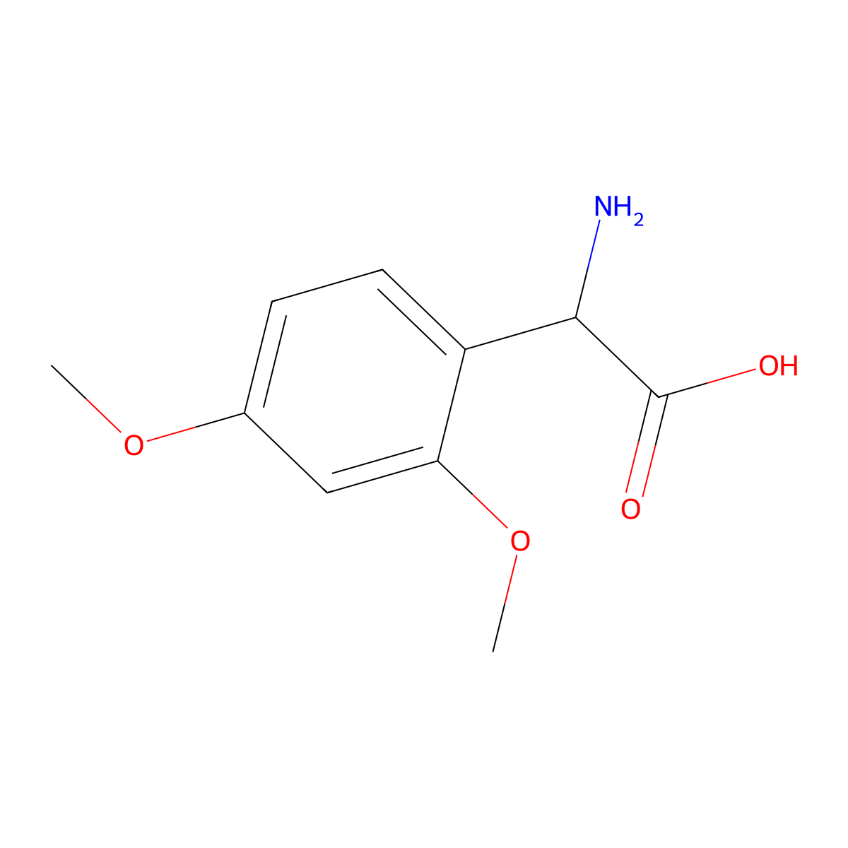 2-amino-2-(2,4-dimethoxyphenyl)acetic Acid molecular structure, CAS 116435-36-0