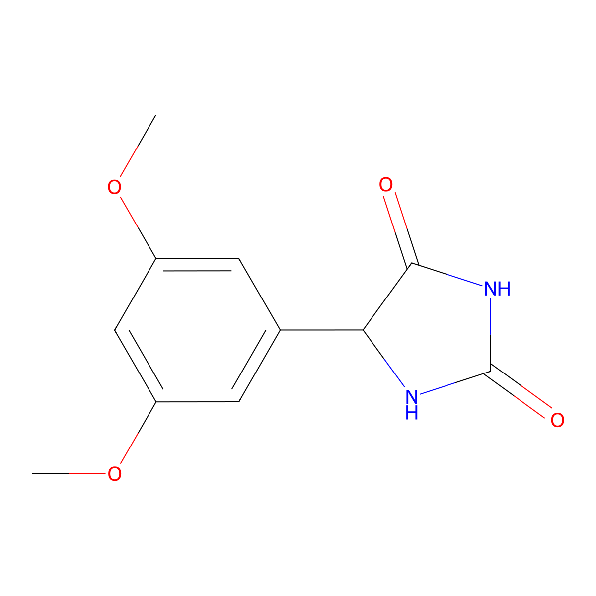 5-(3,5-Dimethoxyphenyl)-2,4-imidazolidinedione molecular structure, CAS 116435-46-2