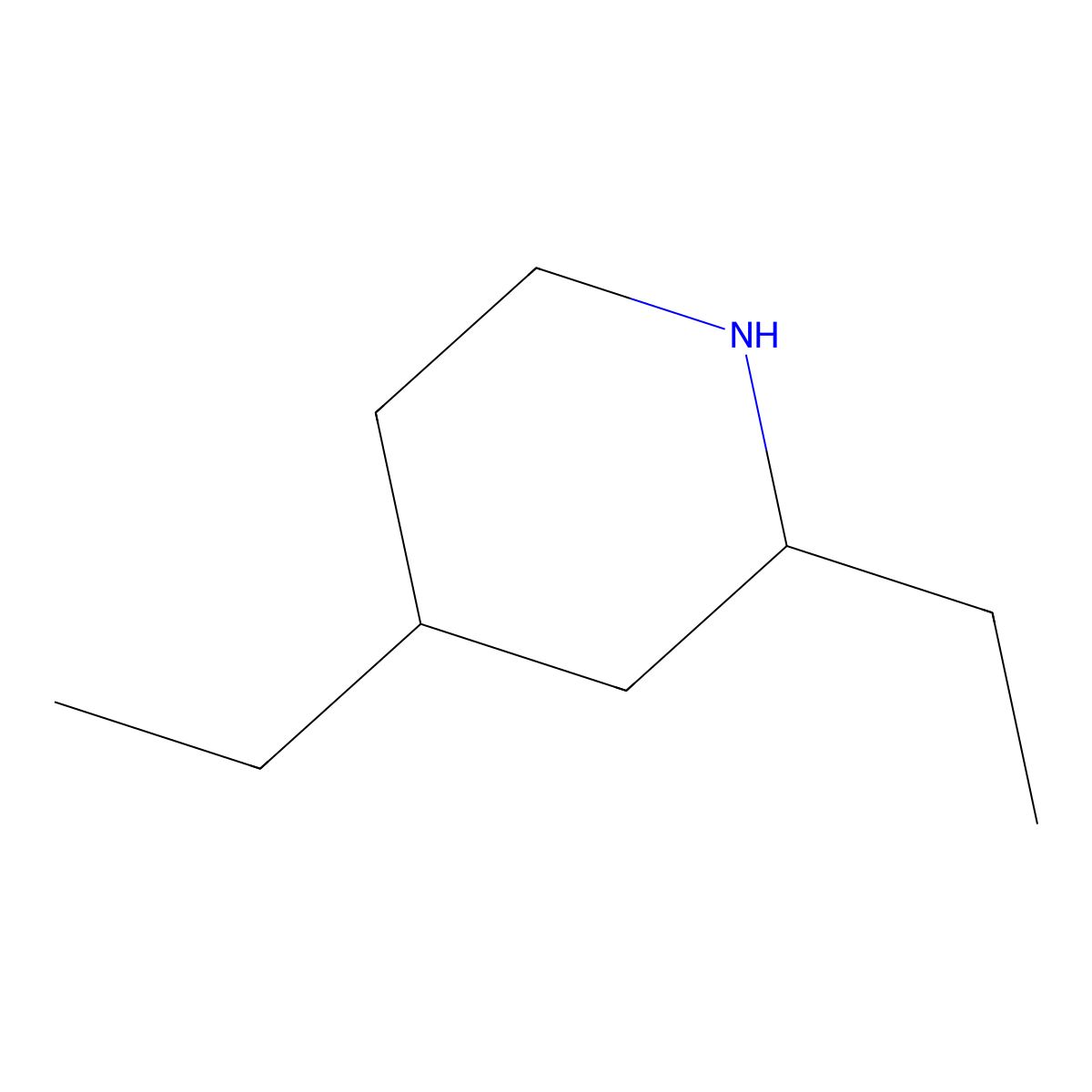2,4-Diethylpiperidine molecular structure, CAS 116435-88-2