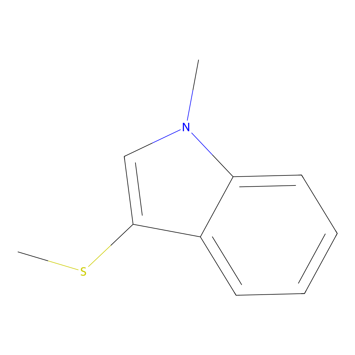 1-methyl-3-(methylthio)-1H-indole molecular structure, CAS 116442-14-9