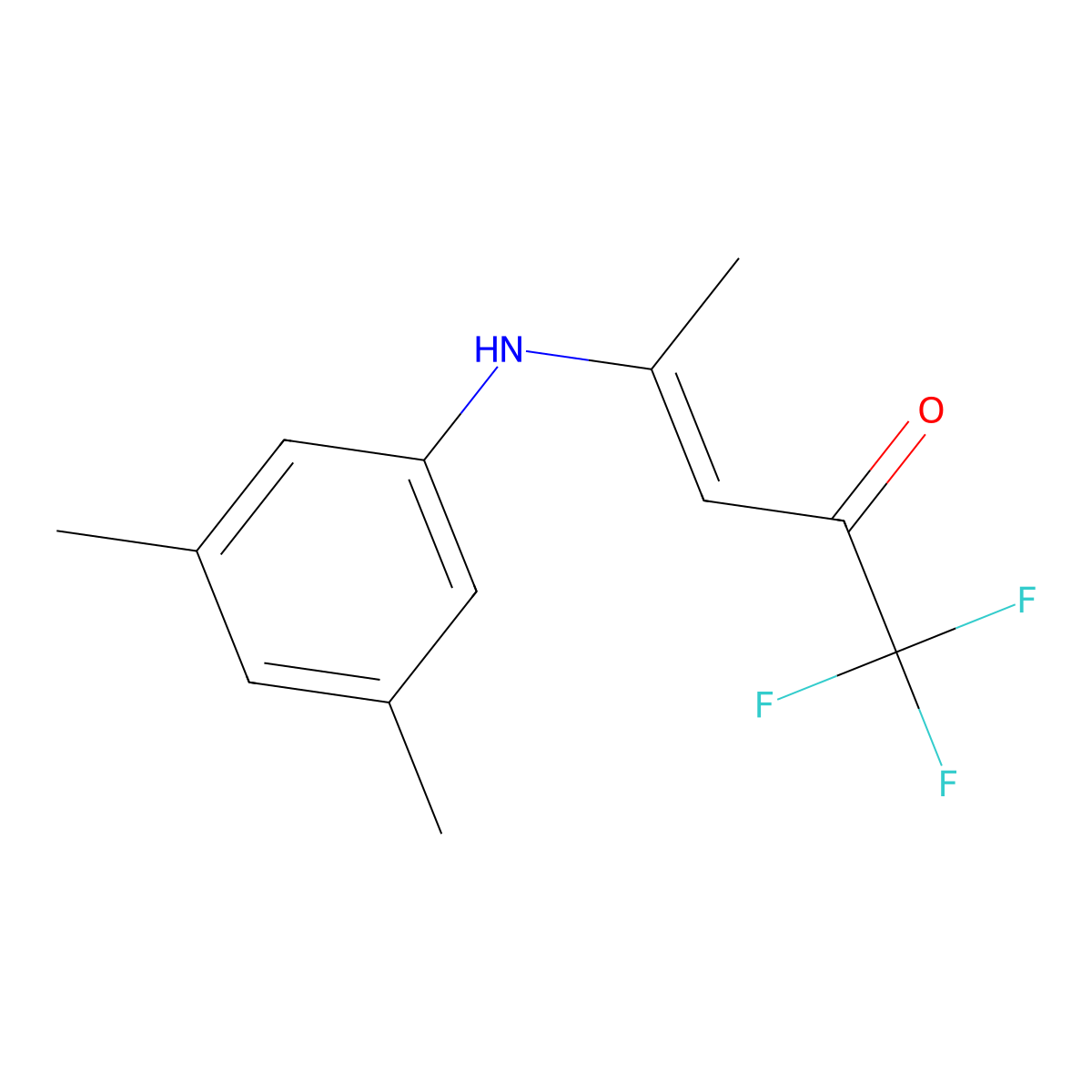 (E)-4-(3,5-dimethylanilino)-1,1,1-trifluoro-3-penten-2-one molecular structure, CAS 1164453-46-6