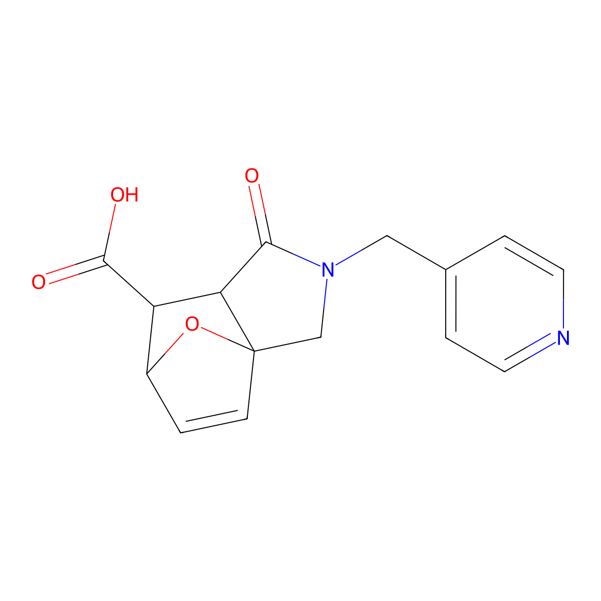 1-Oxo-2-(pyridin-4-ylmethyl)-1,2,3,6,7,7a-hexahydro-3a,6-epoxyisoindole-7-carboxylic acid molecular structure, CAS 1164454-61-8