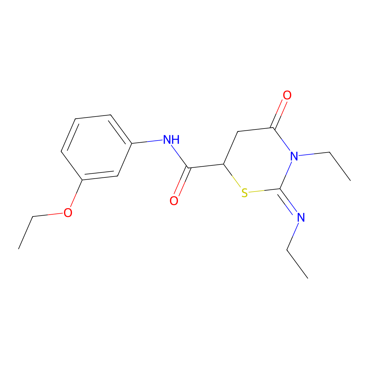 N-(3-ethoxyphenyl)-3-ethyl-2-ethylimino-4-oxo-1,3-thiazinane-6-carboxamide molecular structure, CAS 1164454-67-4