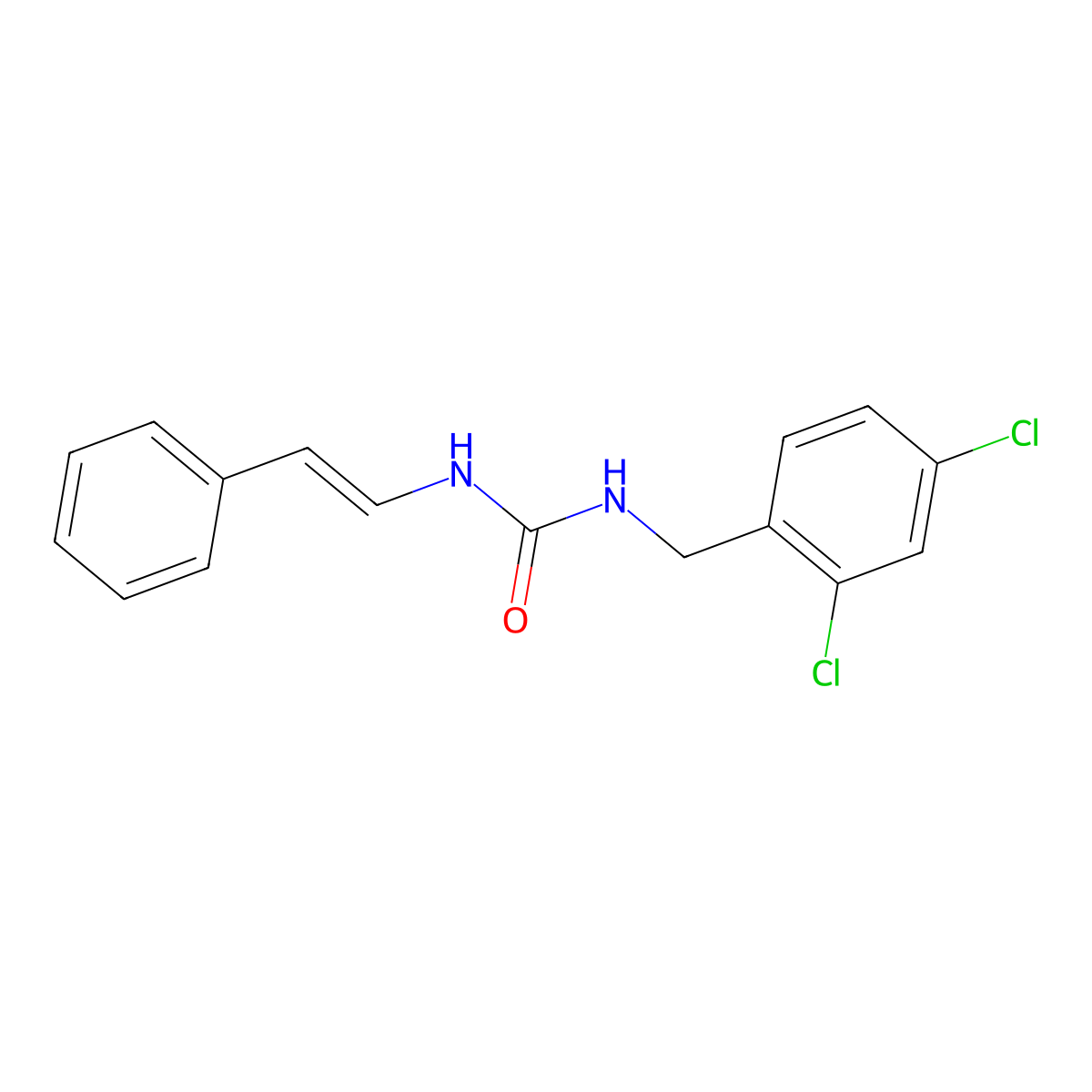 1-[(2,4-Dichlorophenyl)methyl]-3-(2-phenylethenyl)urea molecular structure, CAS 1164454-83-4