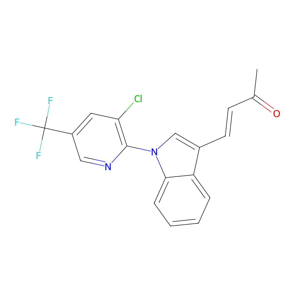 4-[1-[3-Chloro-5-(trifluoromethyl)-2-pyridinyl]indol-3-yl]but-3-en-2-one molecular structure, CAS 1164455-16-6
