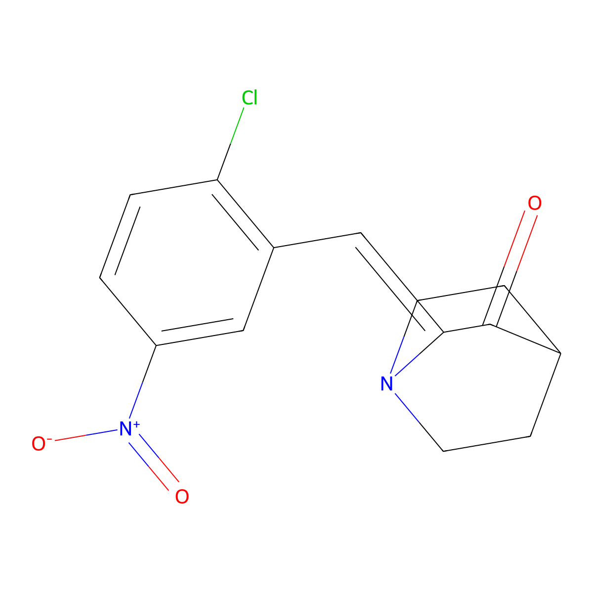 (2Z)-2-[(2-chloro-5-nitrophenyl)methylidene]-1-azabicyclo[2.2.2]octan-3-one molecular structure, CAS 1164457-51-5