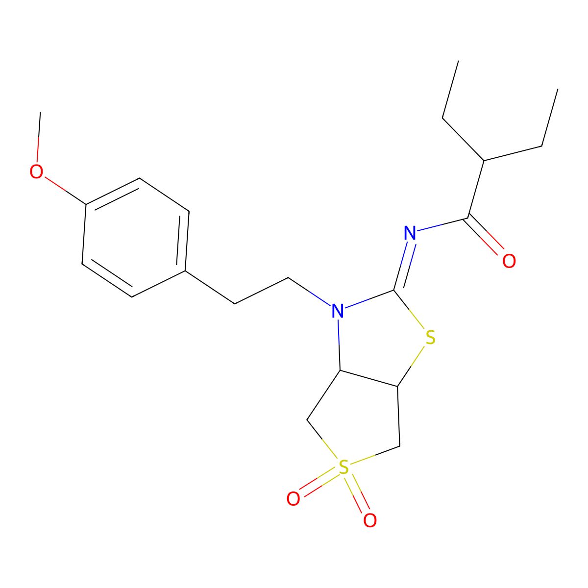 2-ethyl-N-[(2Z)-3-[2-(4-methoxyphenyl)ethyl]-5,5-dioxidotetrahydrothieno[3,4-d][1,3]thiazol-2(3H)-ylidene]butanamide molecular structure, CAS 1164458-45-0