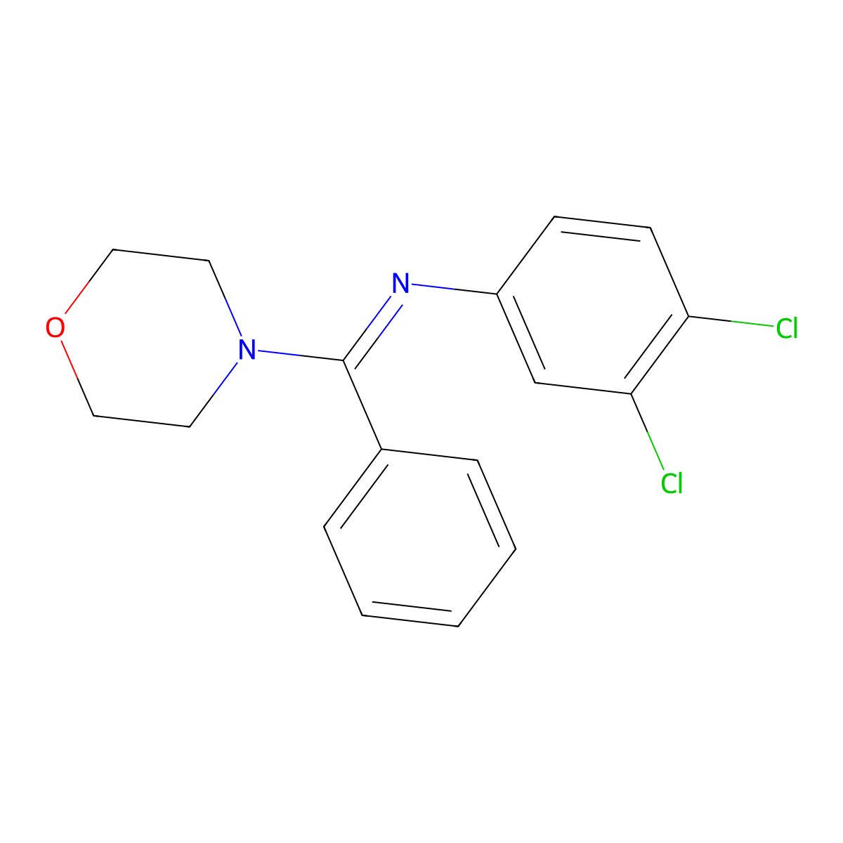 (Z)-3,4-Dichloro-N-(morpholino(phenyl)methylene)aniline molecular structure, CAS 1164462-93-4