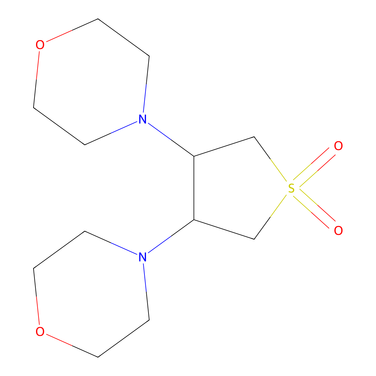 (3S,4S)-3,4-dimorpholin-4-ylthiolane-1,1-dione molecular structure, CAS 1164463-67-5