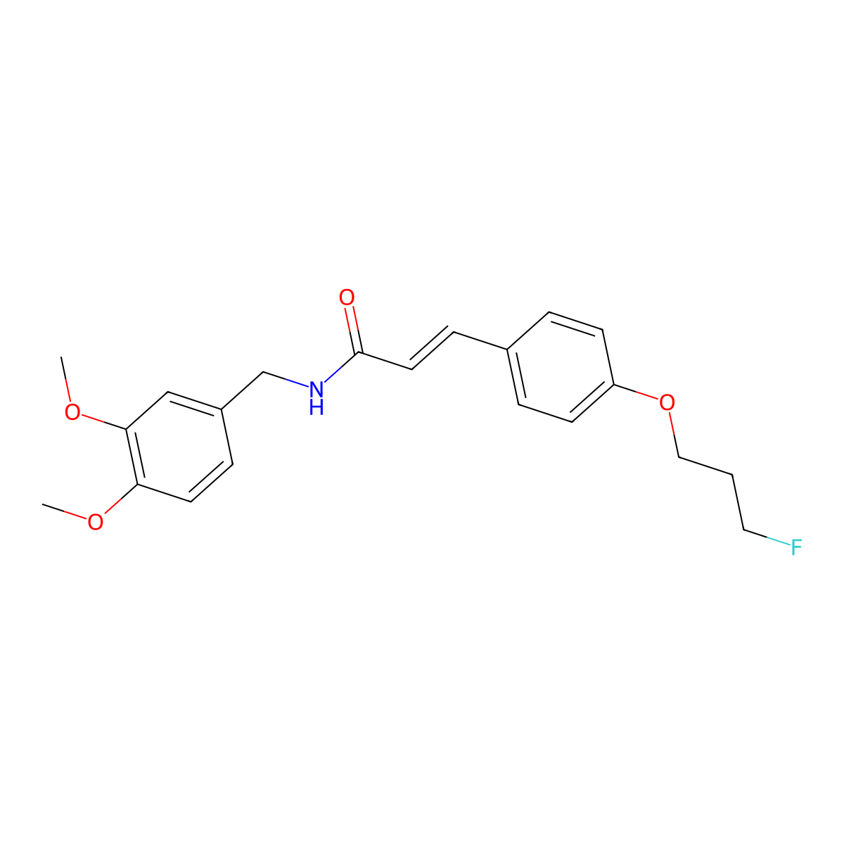 (E)-N-(3,4-dimethoxybenzyl)-3-[4-(3-fluoropropoxy)phenyl]-2-propenamide molecular structure, CAS 1164464-37-2