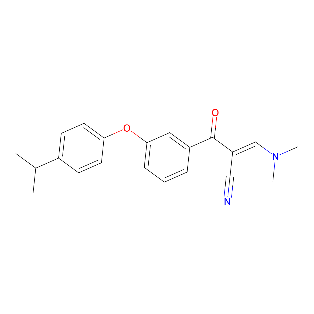 (E)-3-(dimethylamino)-2-[3-(4-isopropylphenoxy)benzoyl]-2-propenenitrile molecular structure, CAS 1164465-41-1