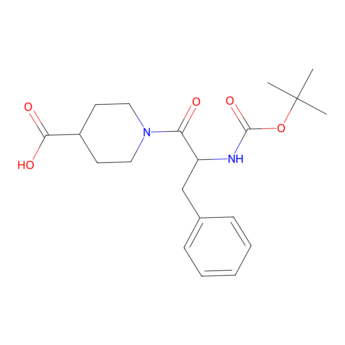 1-[N-(tert-butoxycarbonyl)-L-phenylalanyl]piperidine-4-carboxylic acid molecular structure, CAS 1164466-05-0
