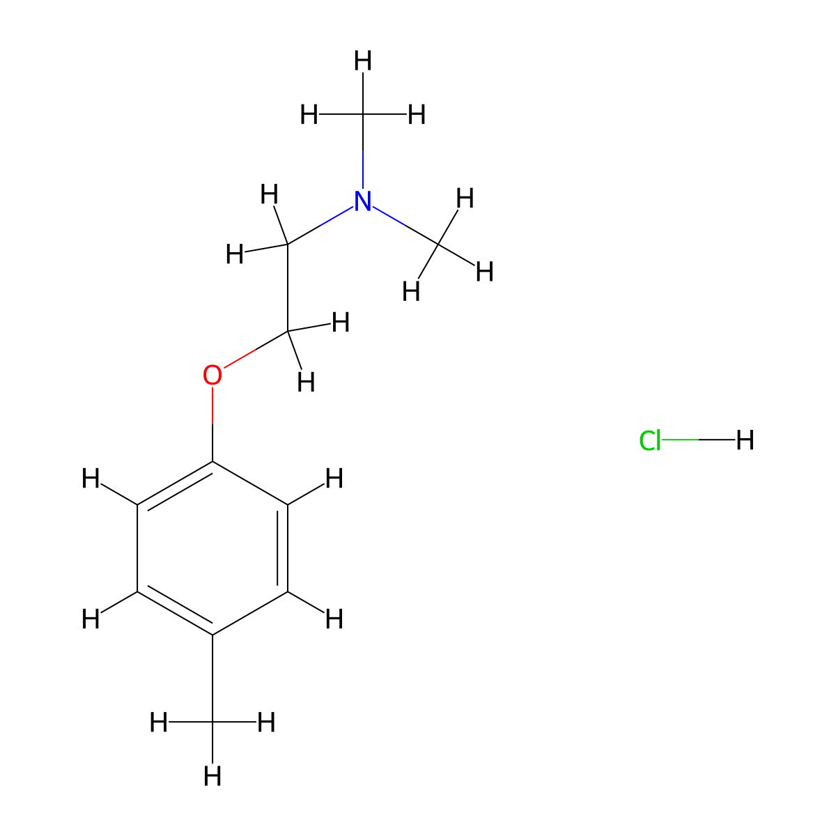 2-(p-tolyloxy)-N,N-dimethylethanamine hydrochloride molecular structure, CAS 116447-22-4