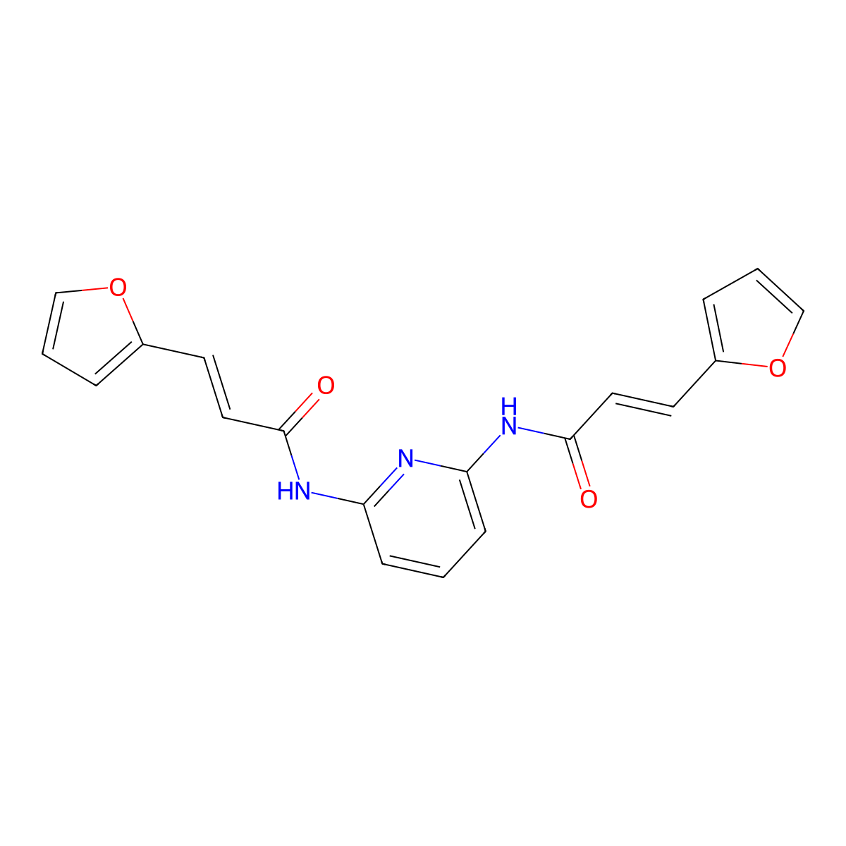 (2e,2'e)-N,N'-(pyridine-2,6-diyl)bis(3-(furan-2-yl)acrylamide) molecular structure, CAS 1164471-33-3
