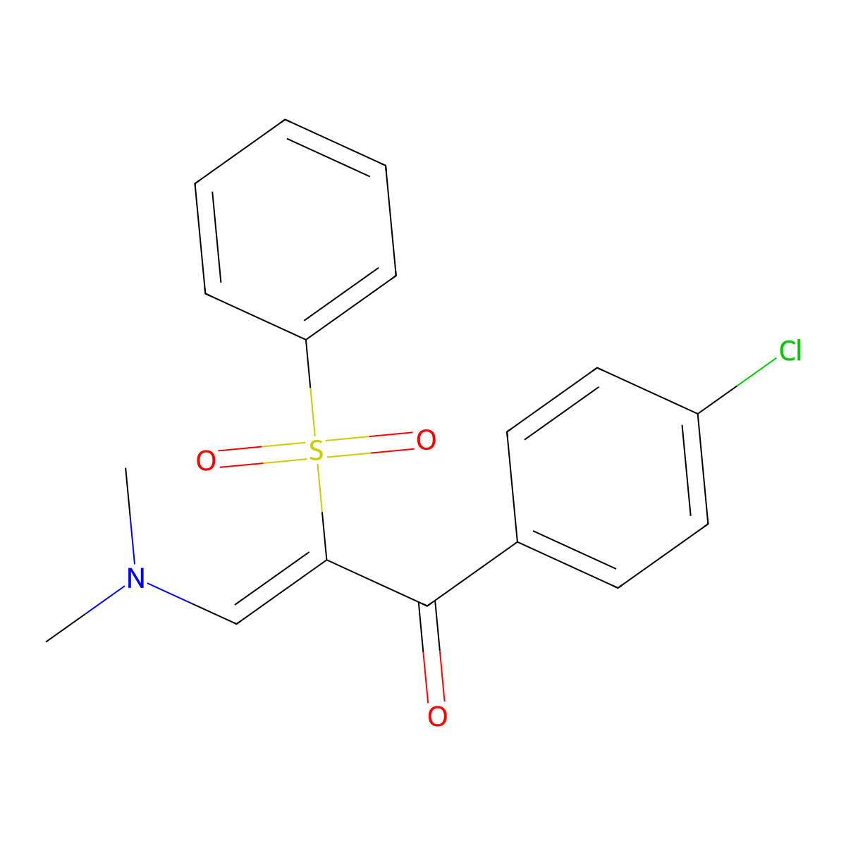 1-(4-Chlorophenyl)-3-(dimethylamino)-2-(phenylsulfonyl)-2-propen-1-one molecular structure, CAS 1164473-32-8