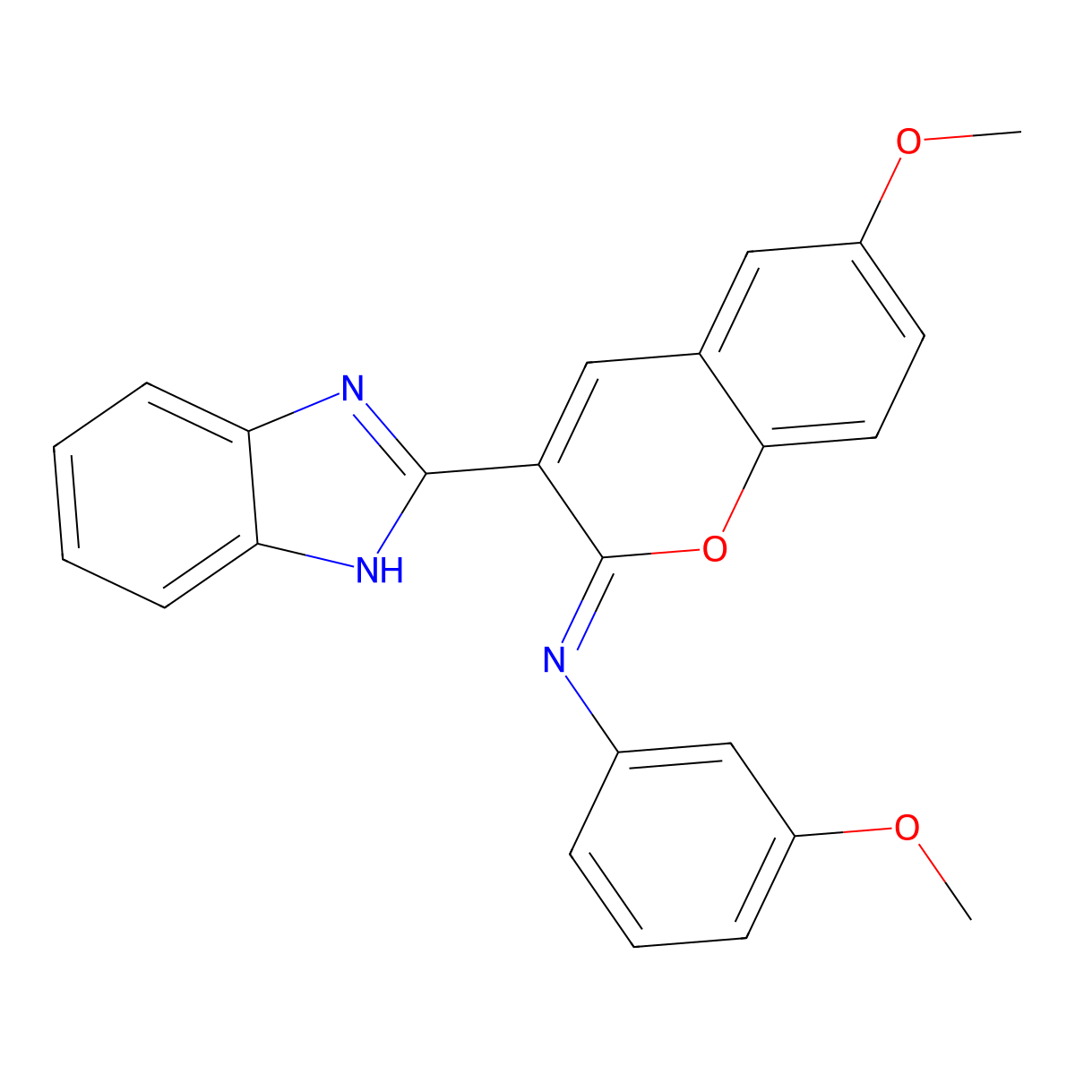 3-(1H-benzimidazol-2-yl)-6-methoxy-N-(3-methoxyphenyl)chromen-2-imine molecular structure, CAS 1164474-00-3