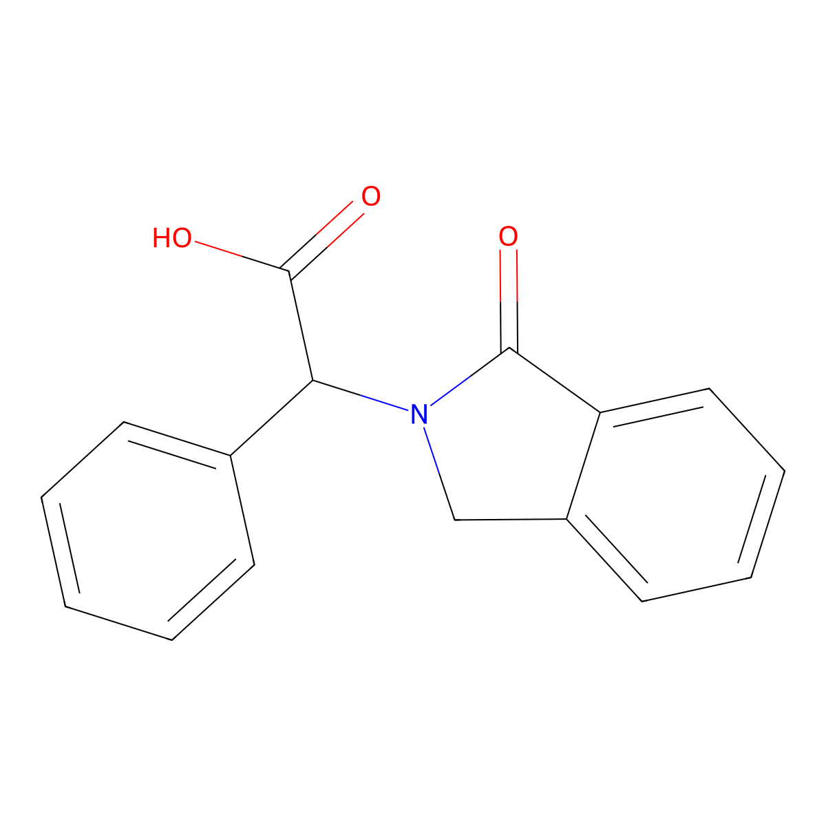 (2R)-(1-oxo-1,3-dihydro-2H-isoindol-2-yl)(phenyl)ethanoic acid molecular structure, CAS 1164474-12-7