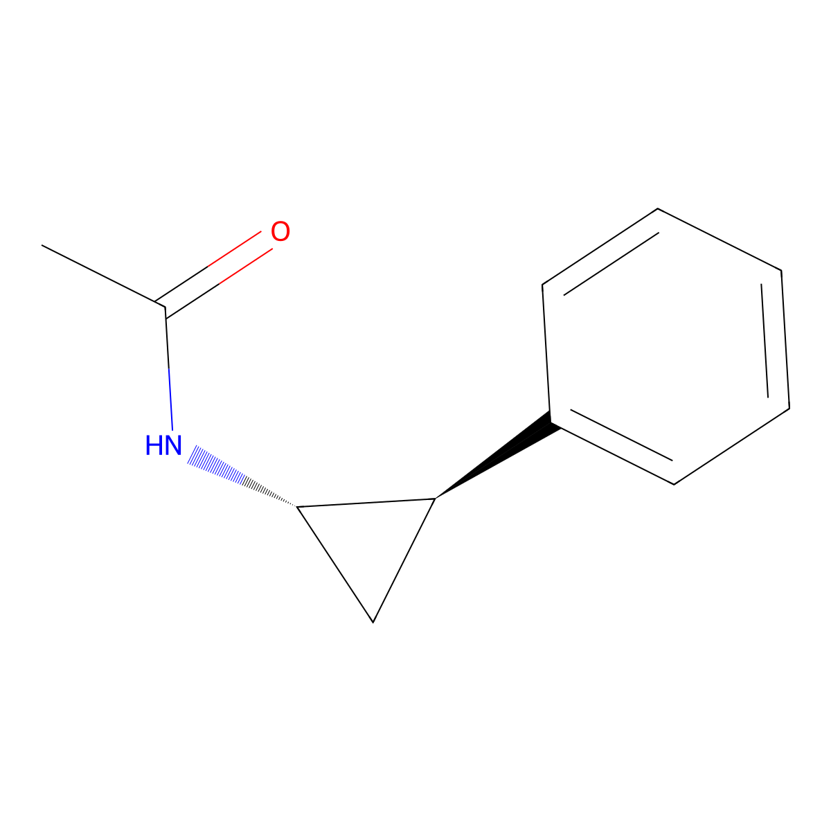 N-[(1S,2R)-2-phenylcyclopropyl]acetamide molecular structure, CAS 1164475-05-1