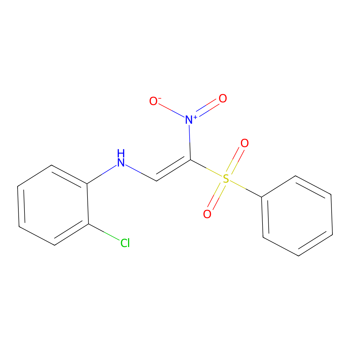 N-[(E)-2-(benzenesulfonyl)-2-nitroethenyl]-2-chloroaniline molecular structure, CAS 1164476-20-3