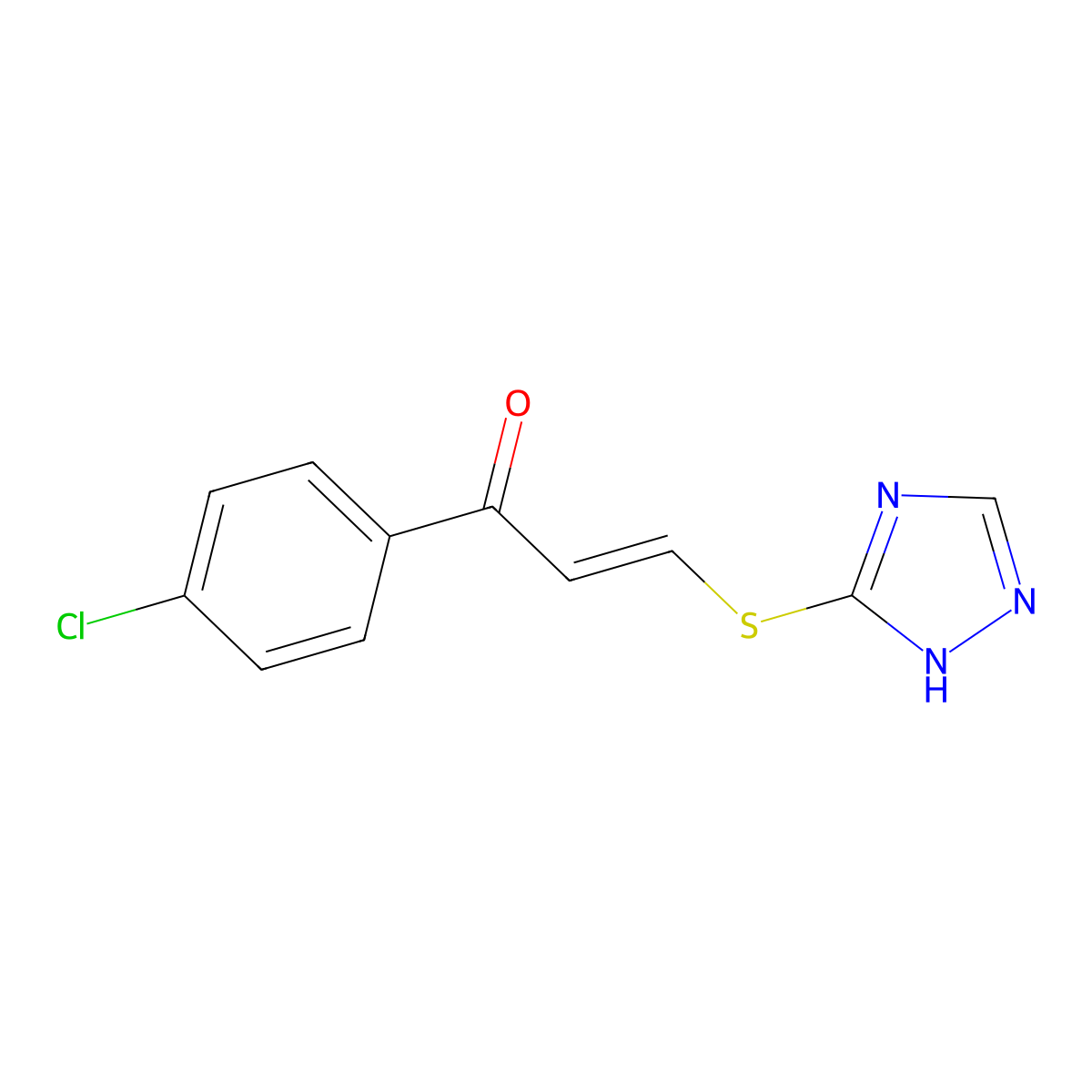 1-(4-chlorophenyl)-3-(1H-1,2,4-triazol-3-ylsulfanyl)-2-propen-1-one molecular structure, CAS 1164476-44-1