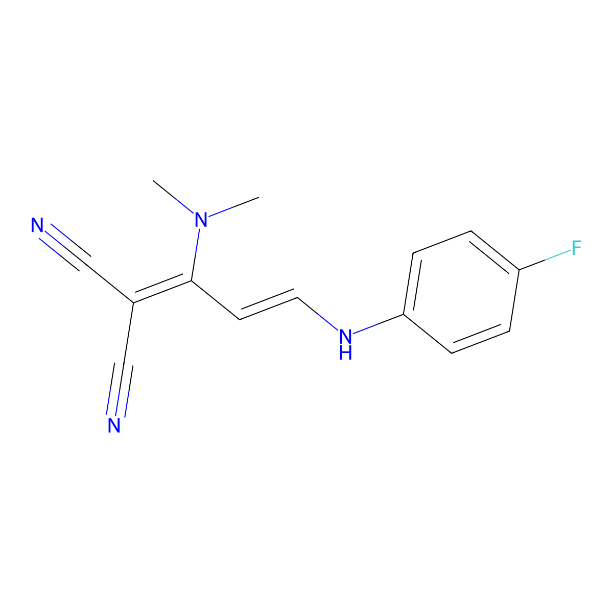 2-[1-(Dimethylamino)-3-(4-fluoroanilino)-2-propenylidene]malononitrile molecular structure, CAS 1164476-48-5