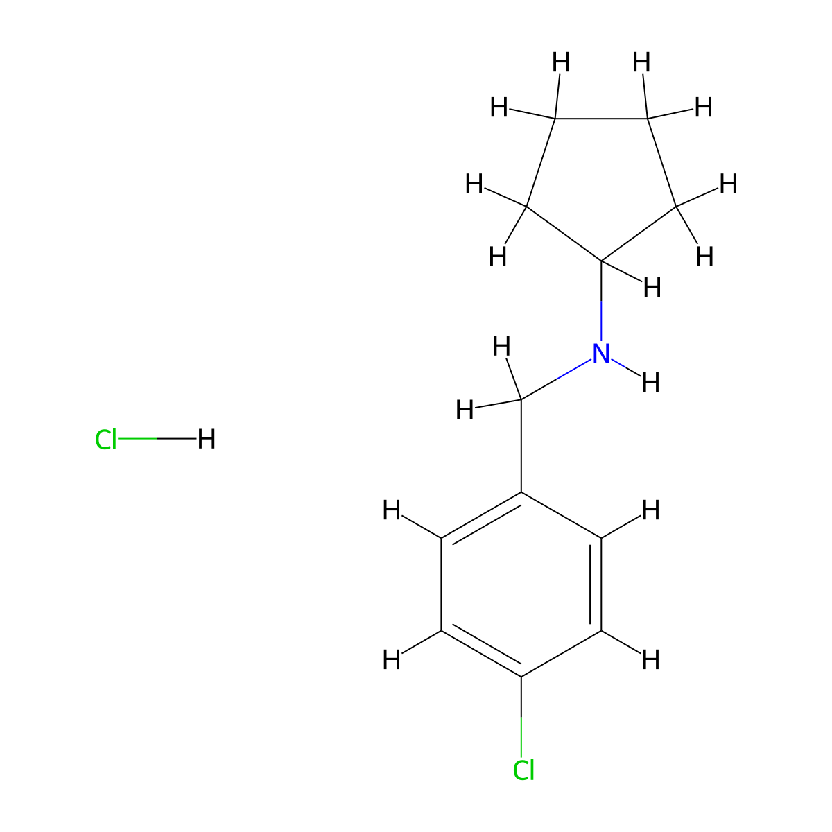 N-[(4-Chlorophenyl)methyl]cyclopentanamine hydrochloride molecular structure, CAS 1164476-69-0