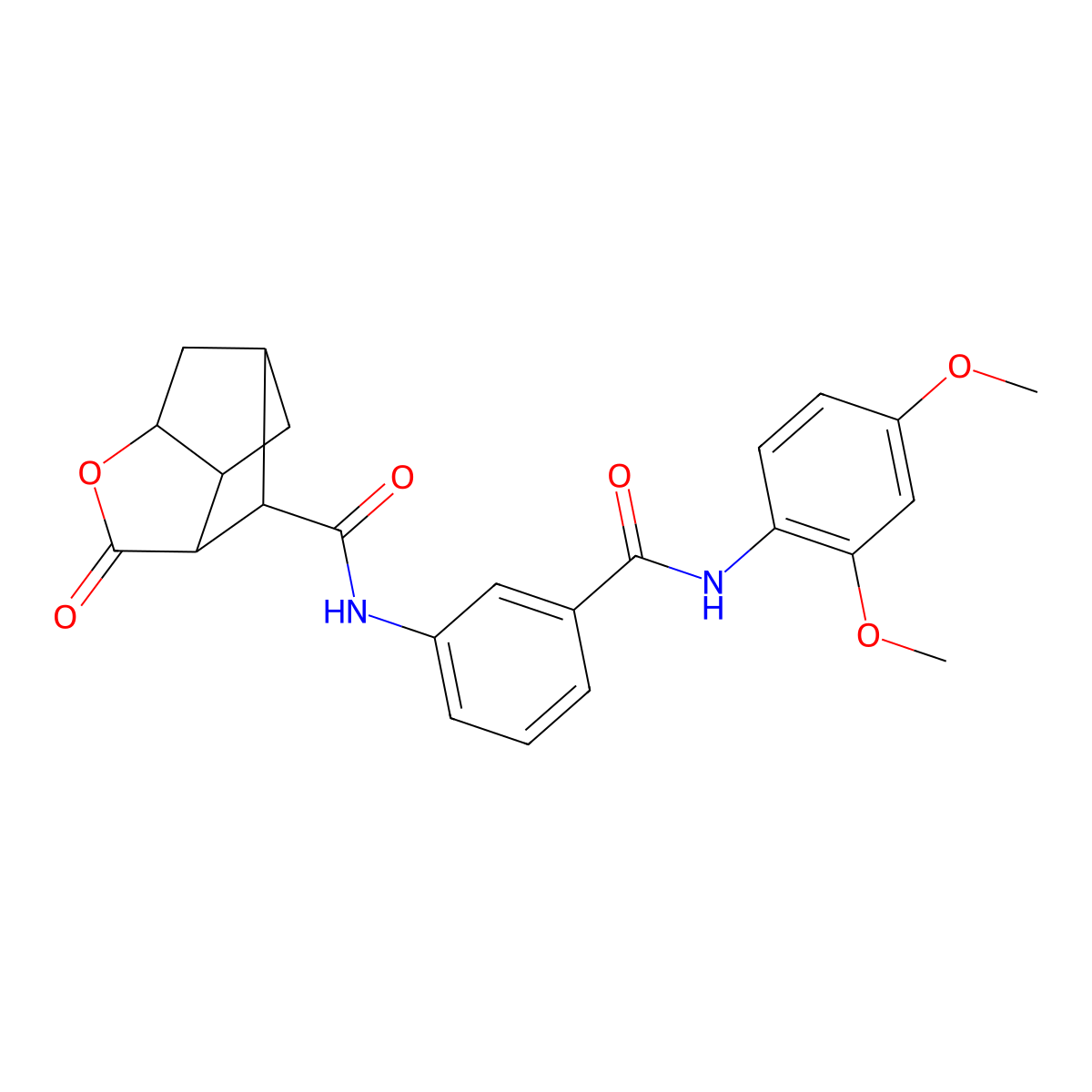 N-(3-{[(2,4-dimethoxyphenyl)amino]carbonyl}phenyl)-5-oxo-4-oxatricyclo[4.2.1.0~3,7~]nonane-9-carboxamide molecular structure, CAS 1164479-13-3