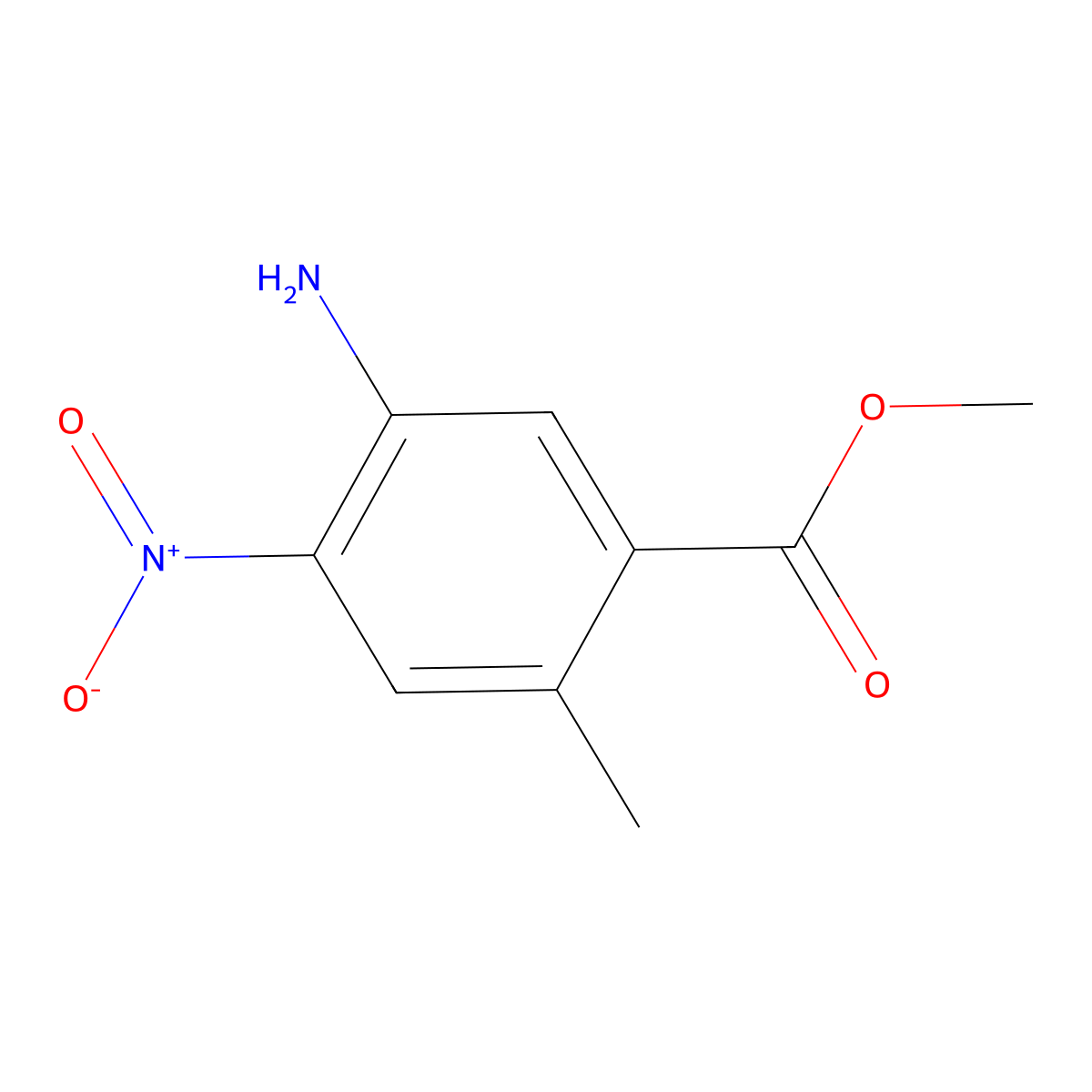 Methyl 5-amino-2-methyl-4-nitrobenzoate molecular structure, CAS 116448-91-0