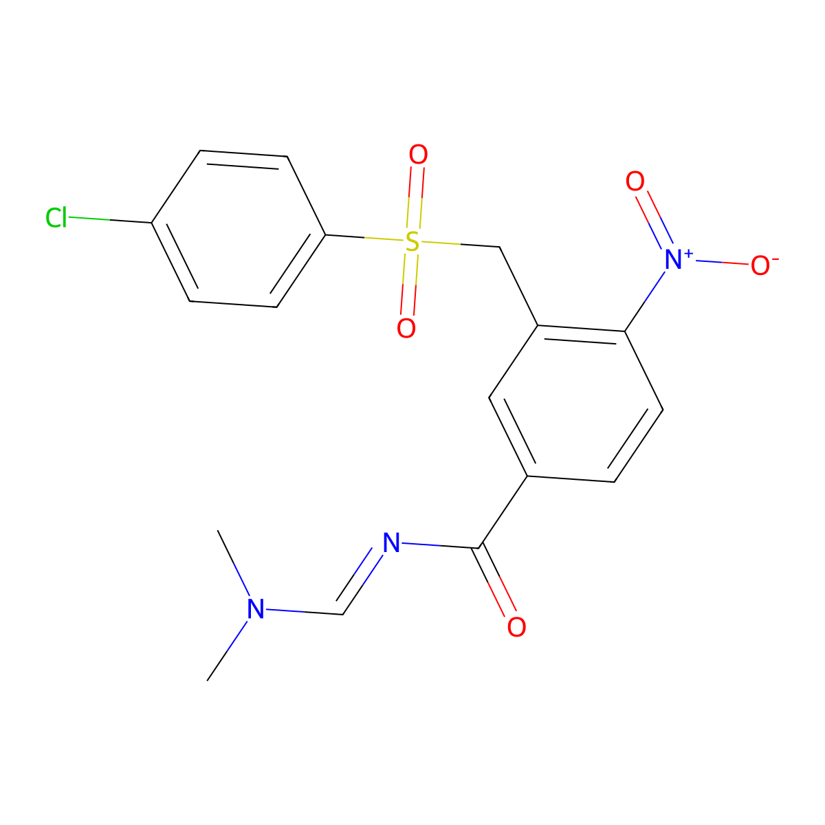 3-{[(4-chlorophenyl)sulfonyl]methyl}-N-[(dimethylamino)methylene]-4-nitrobenzenecarboxamide molecular structure, CAS 1164481-20-2
