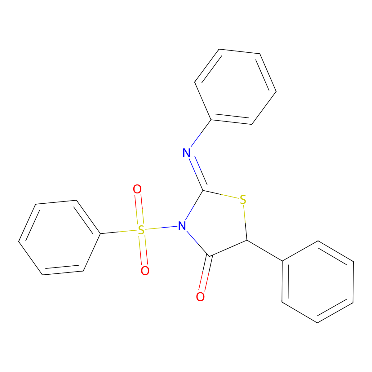 (Z)-5-phenyl-2-(phenylimino)-3-(phenylsulfonyl)thiazolidin-4-one molecular structure, CAS 1164483-37-7