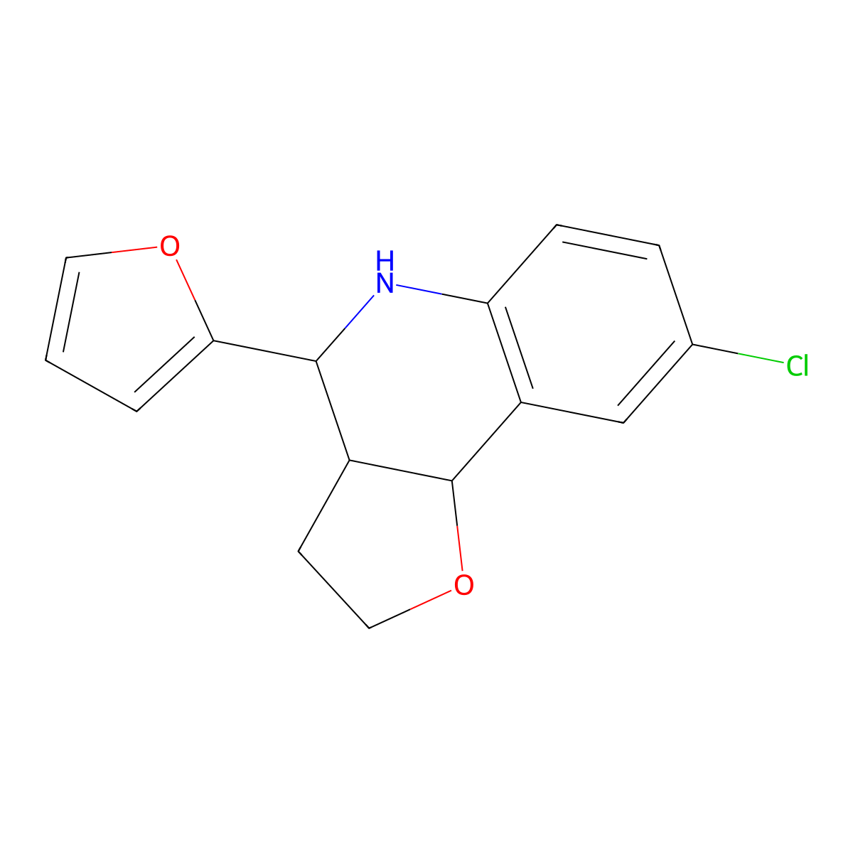 8-Chloro-4-furan-2-yl-2,3,3a,4,5,9b-hexahydro-furo[3,2-c]quinoline molecular structure, CAS 1164485-17-9