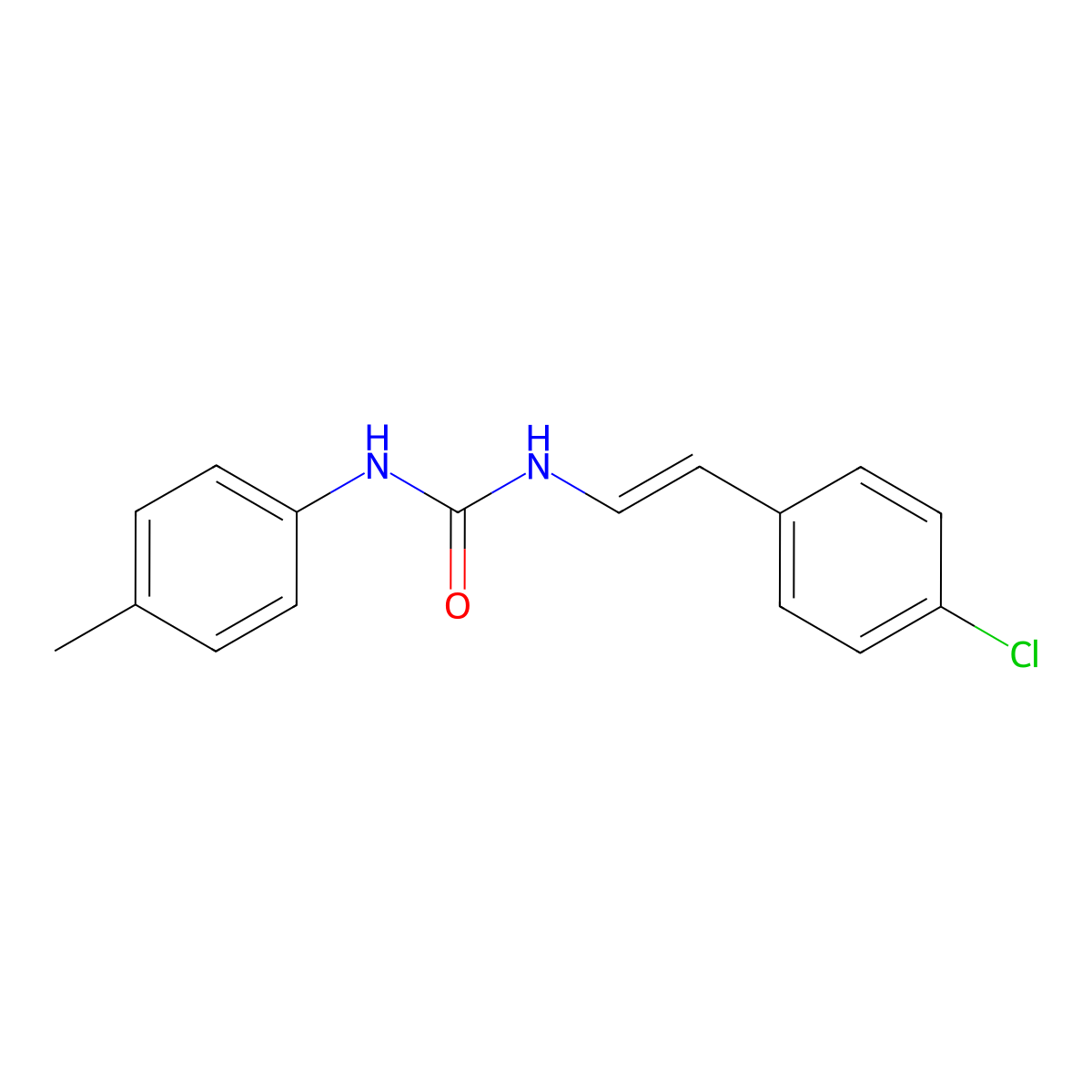 1-[(E)-2-(4-chlorophenyl)ethenyl]-3-(4-methylphenyl)urea molecular structure, CAS 1164485-74-8