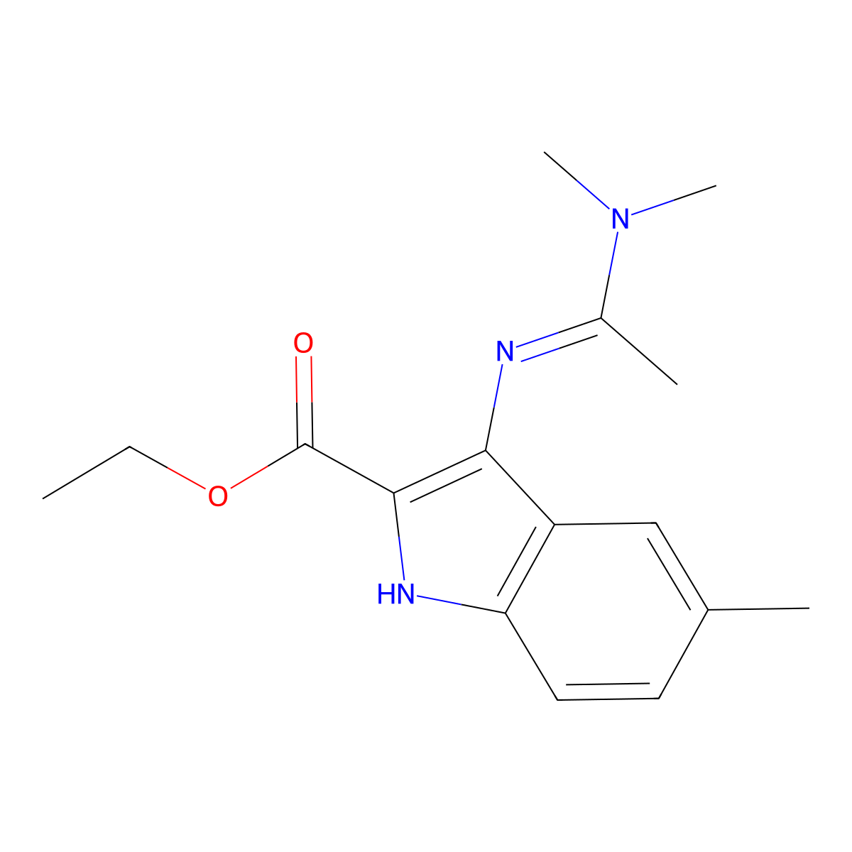 ethyl 3-[1-(dimethylamino)ethylideneamino]-5-methyl-1H-indole-2-carboxylate molecular structure, CAS 1164486-45-6