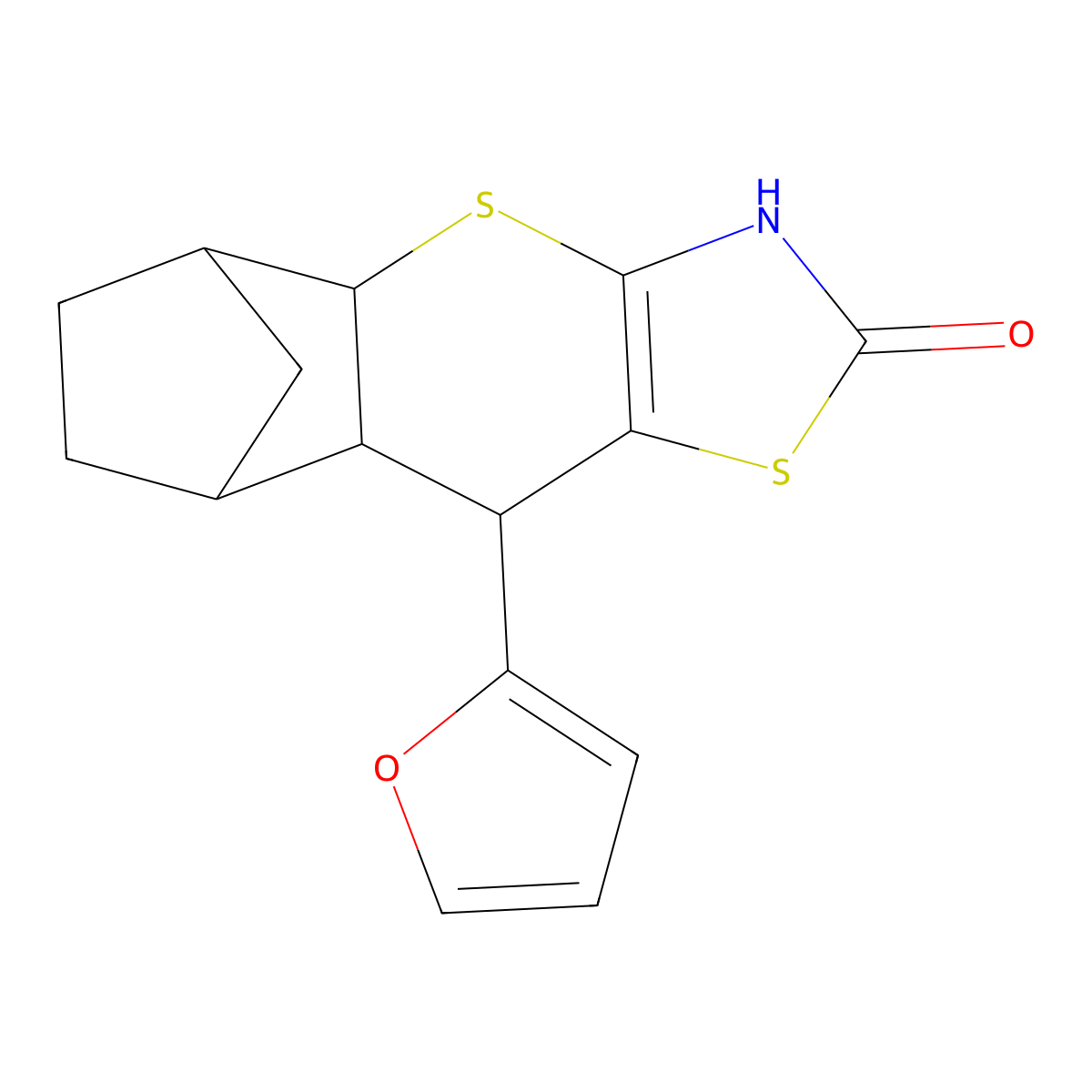 9-(2-furyl)-3,4a,5,6,7,8,8a,9-octahydro-2H-5,8-methanothiochromeno[2,3-d][1,3]thiazol-2-one molecular structure, CAS 1164492-81-2