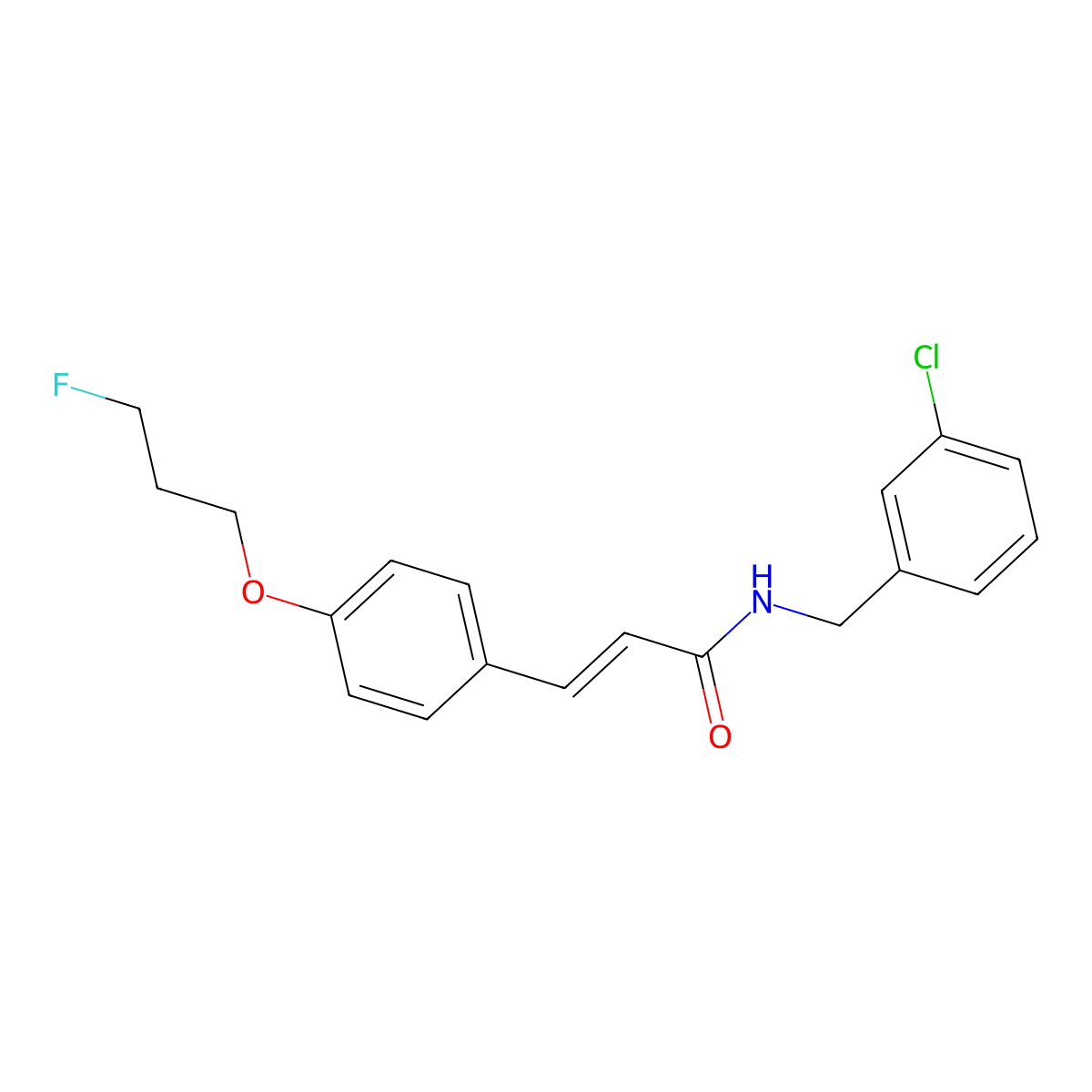 (E)-N-(3-chlorobenzyl)-3-[4-(3-fluoropropoxy)phenyl]-2-propenamide molecular structure, CAS 1164495-66-2