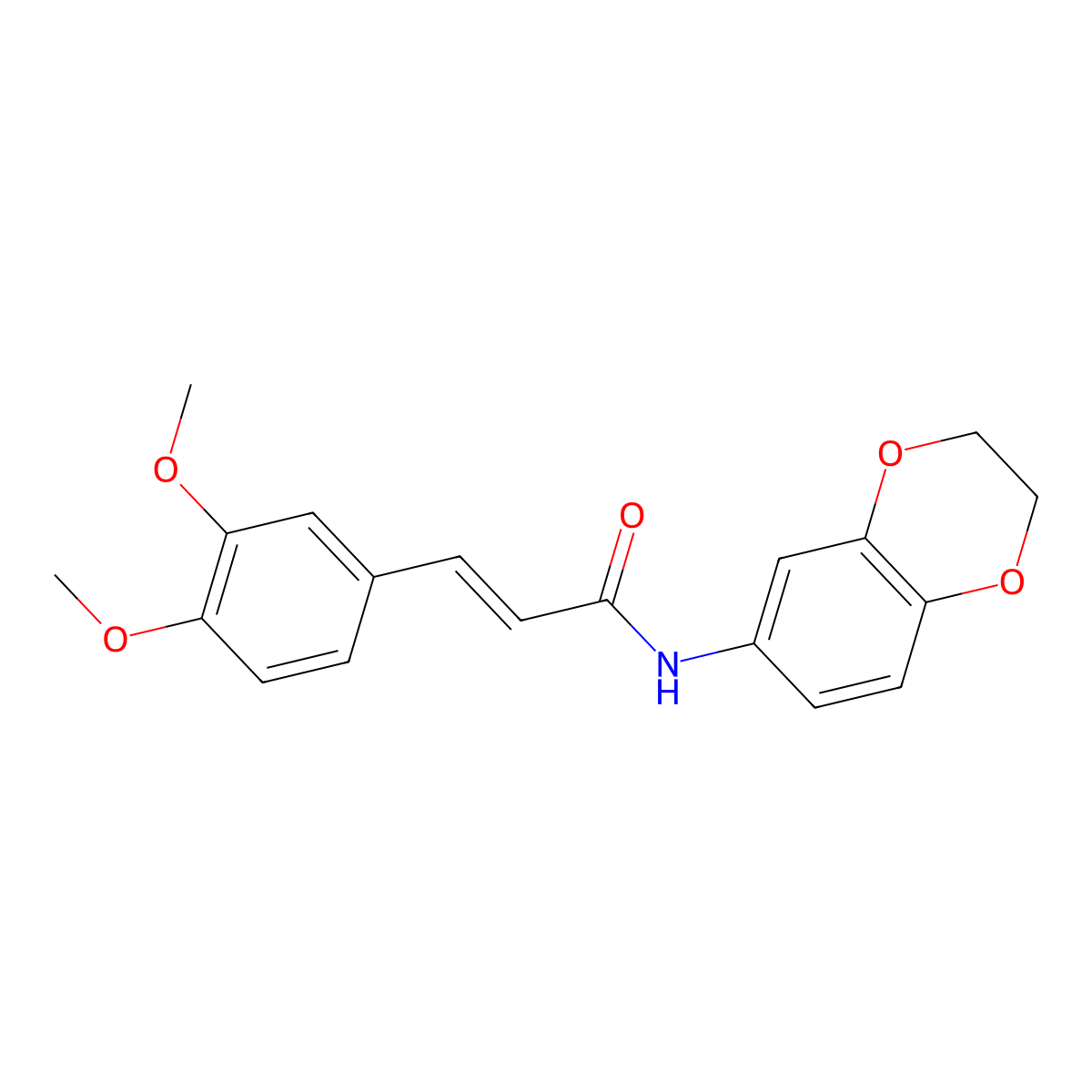 (E)-N-(2,3-Dihydrobenzo[b][1,4]dioxin-6-yl)-3-(3,4-dimethoxyphenyl)acrylamide molecular structure, CAS 1164499-59-5