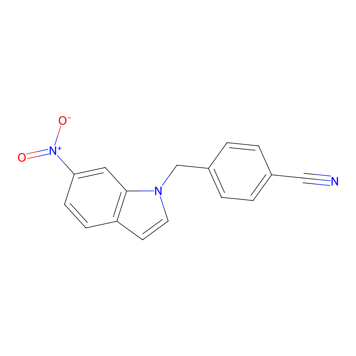 4-((6-Nitro-1H-indol-1-yl)methyl)benzonitrile molecular structure, CAS 116450-83-0