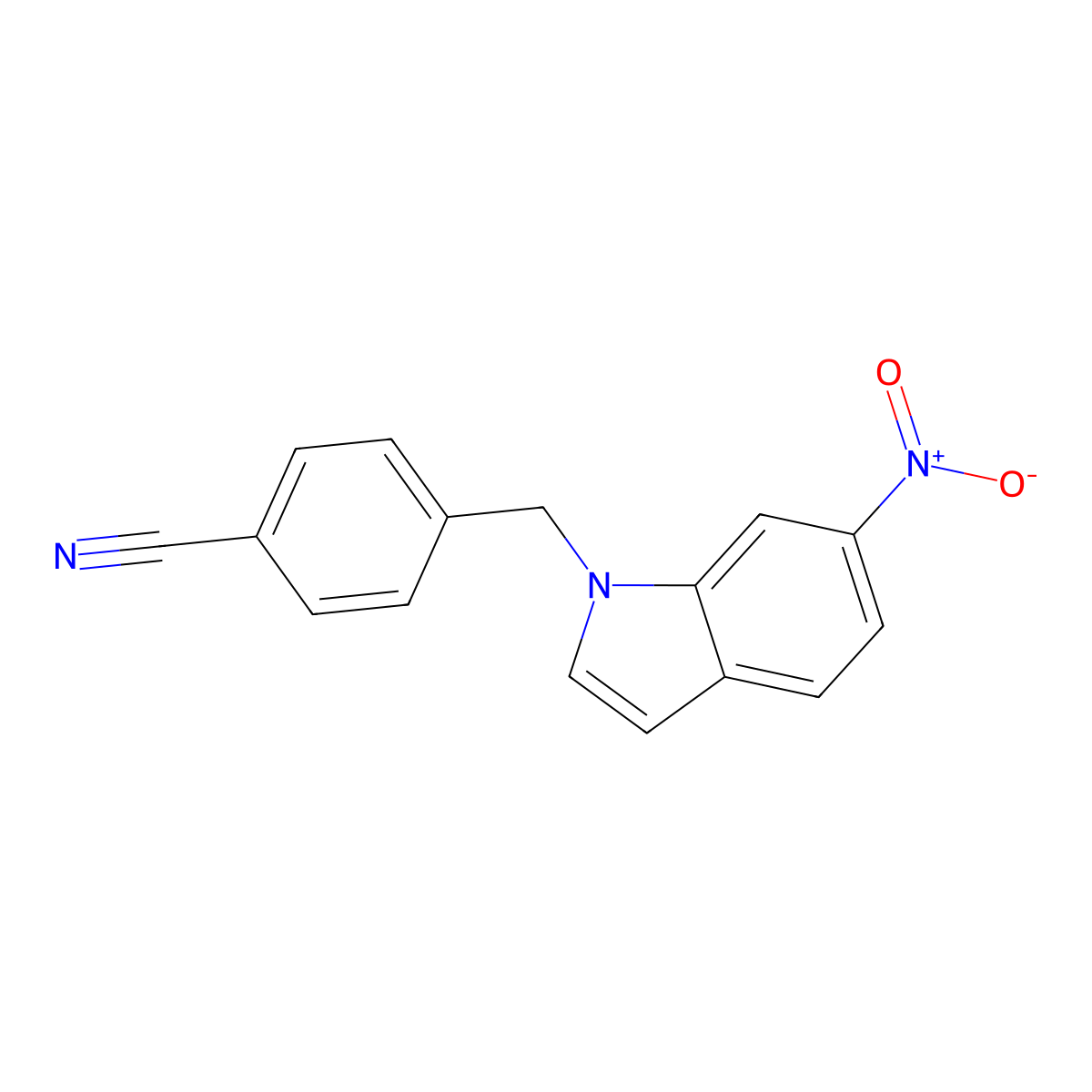 4-((6-Nitro-1H-indol-1-yl)methyl)benzonitrile molecular structure, CAS 116450-83-0