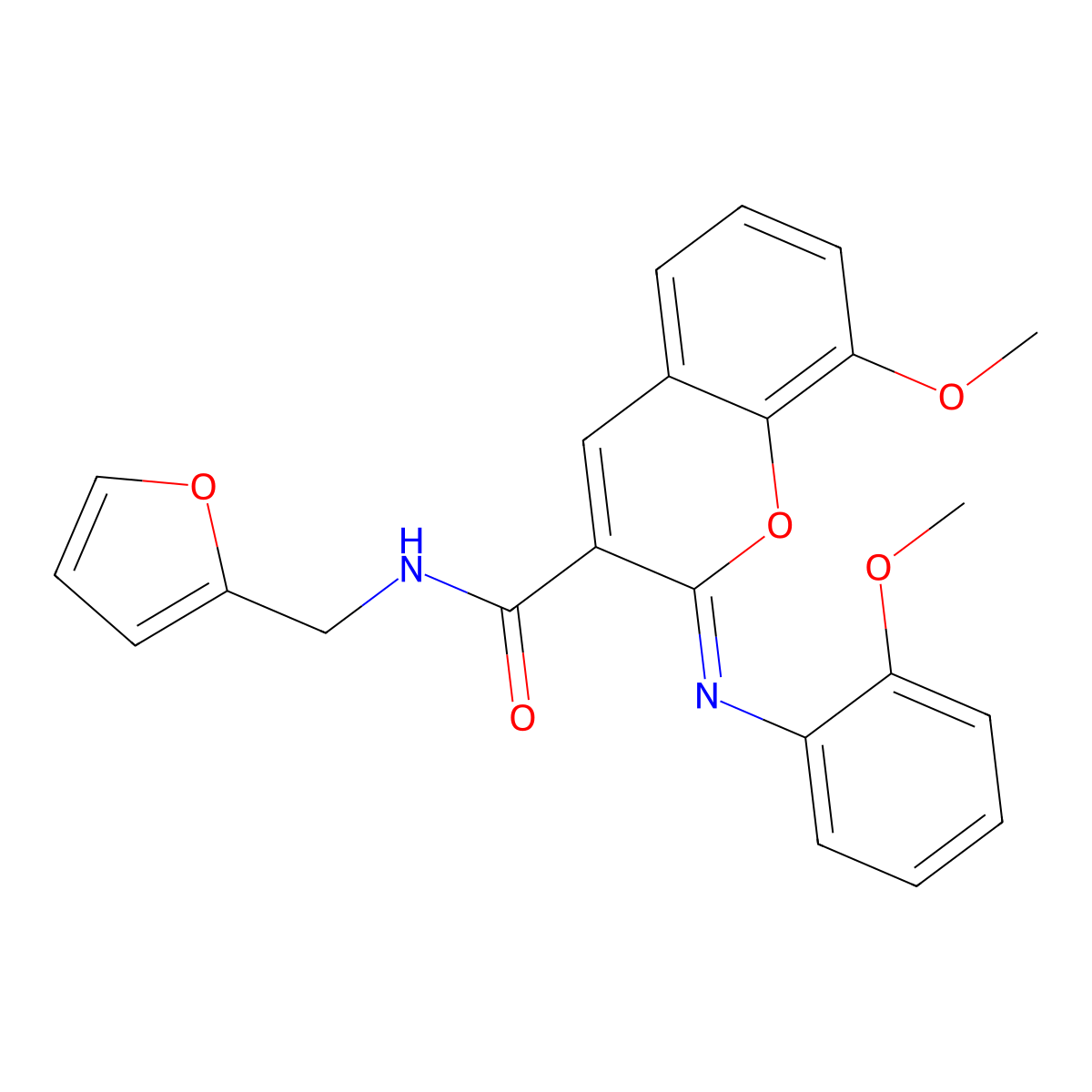 N-(furan-2-ylmethyl)-8-methoxy-2-(2-methoxyphenyl)iminochromene-3-carboxamide molecular structure, CAS 1164504-93-1