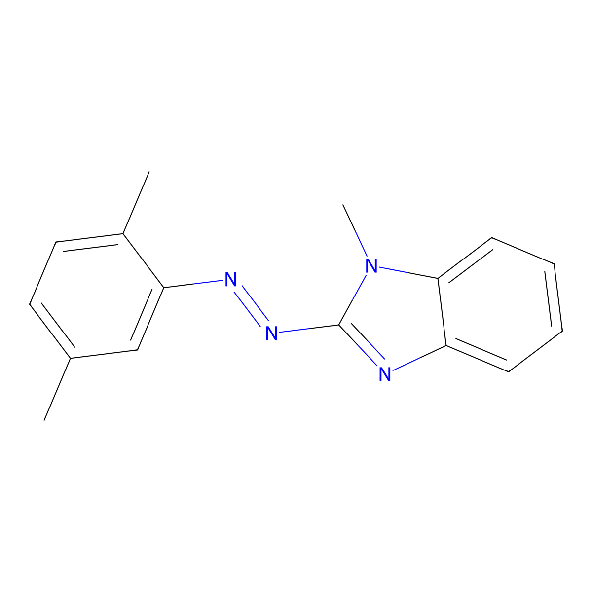 2-[(2,5-dimethylphenyl)diazenyl]-1-methyl-1H-benzimidazole molecular structure, CAS 1164504-97-5