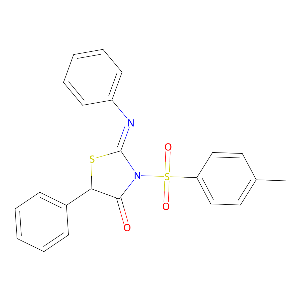 (Z)-5-phenyl-2-(phenylimino)-3-tosylthiazolidin-4-one molecular structure, CAS 1164505-21-8