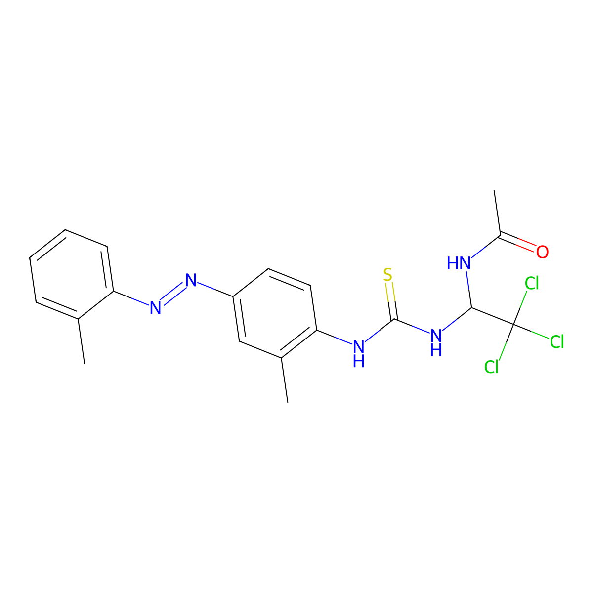 N-(2,2,2-trichloro-1-{[({2-methyl-4-[(2-methylphenyl)diazenyl]phenyl}amino)carbonothioyl]amino}ethyl)acetamide molecular structure, CAS 1164505-81-0