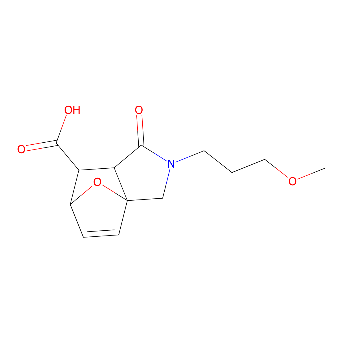 2-(3-Methoxypropyl)-1-oxo-1,2,3,6,7,7a-hexahydro-3a,6-epoxyisoindole-7-carboxylic acid molecular structure, CAS 1164506-74-4