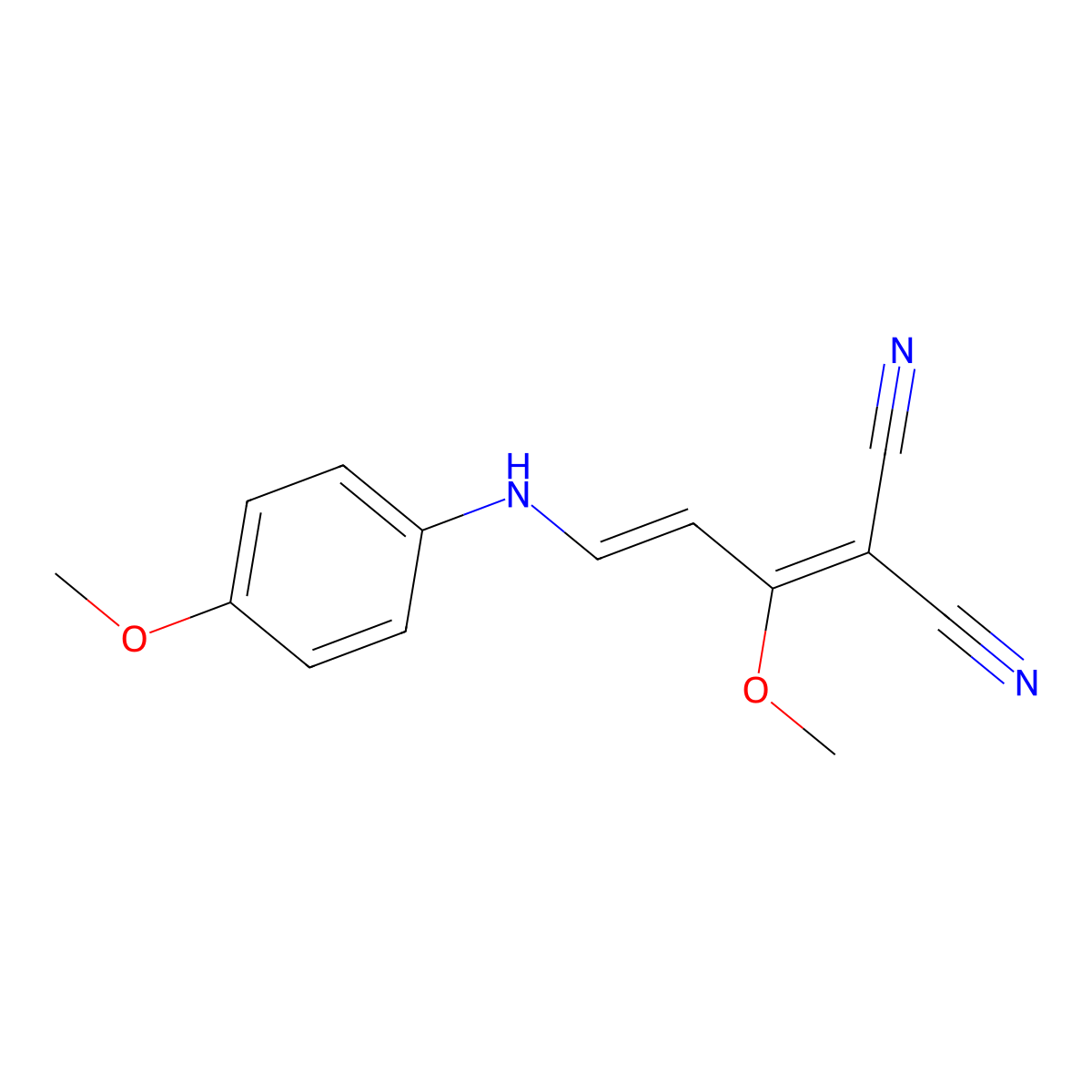 2-[1-Methoxy-3-(4-methoxyanilino)-2-propenylidene]malononitrile molecular structure, CAS 1164508-01-3